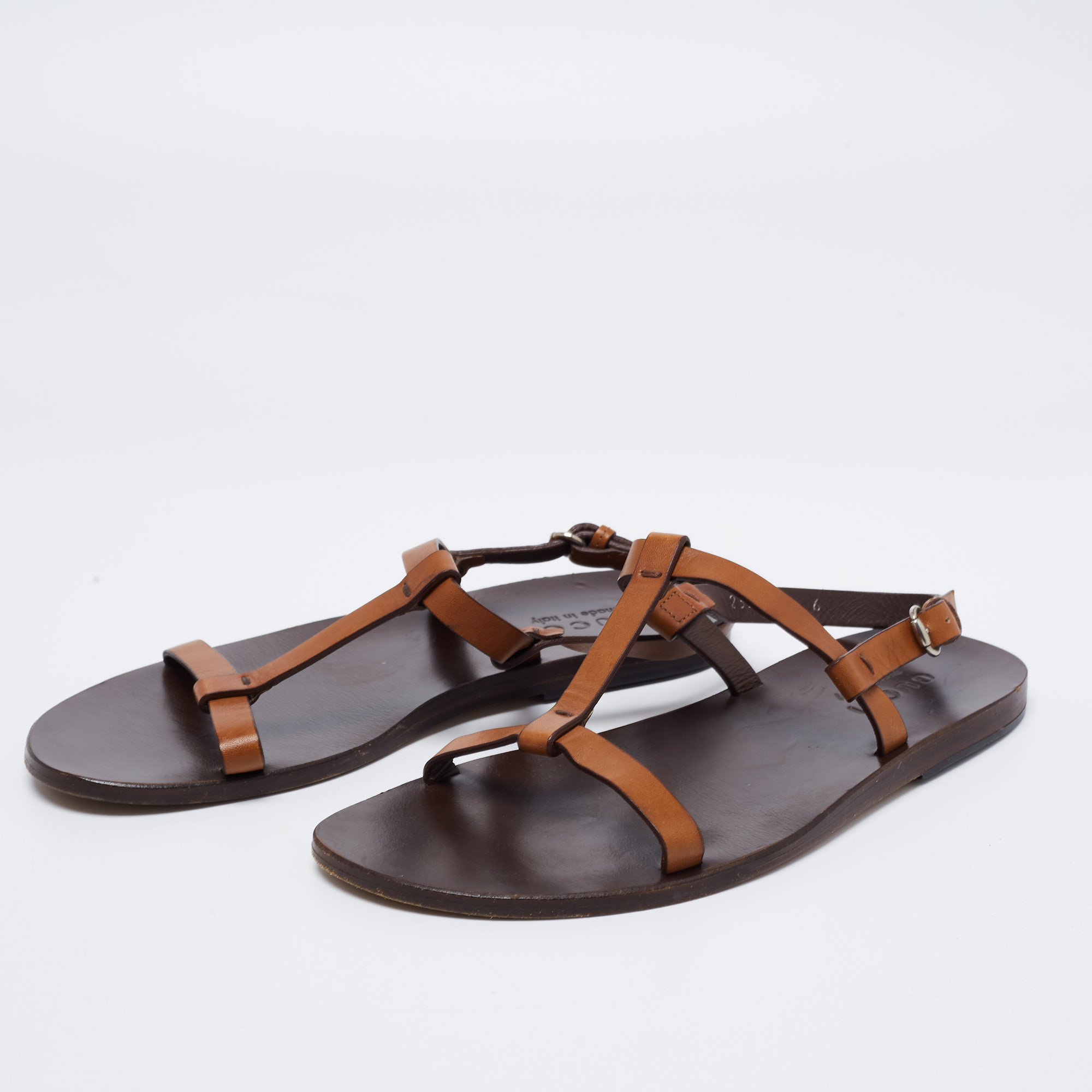 

Gucci Brown Leather Slingback Sandals Size