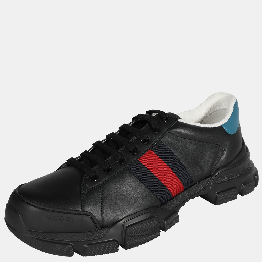 

Gucci Black Leather Nathan Sneaker US 10/ EU