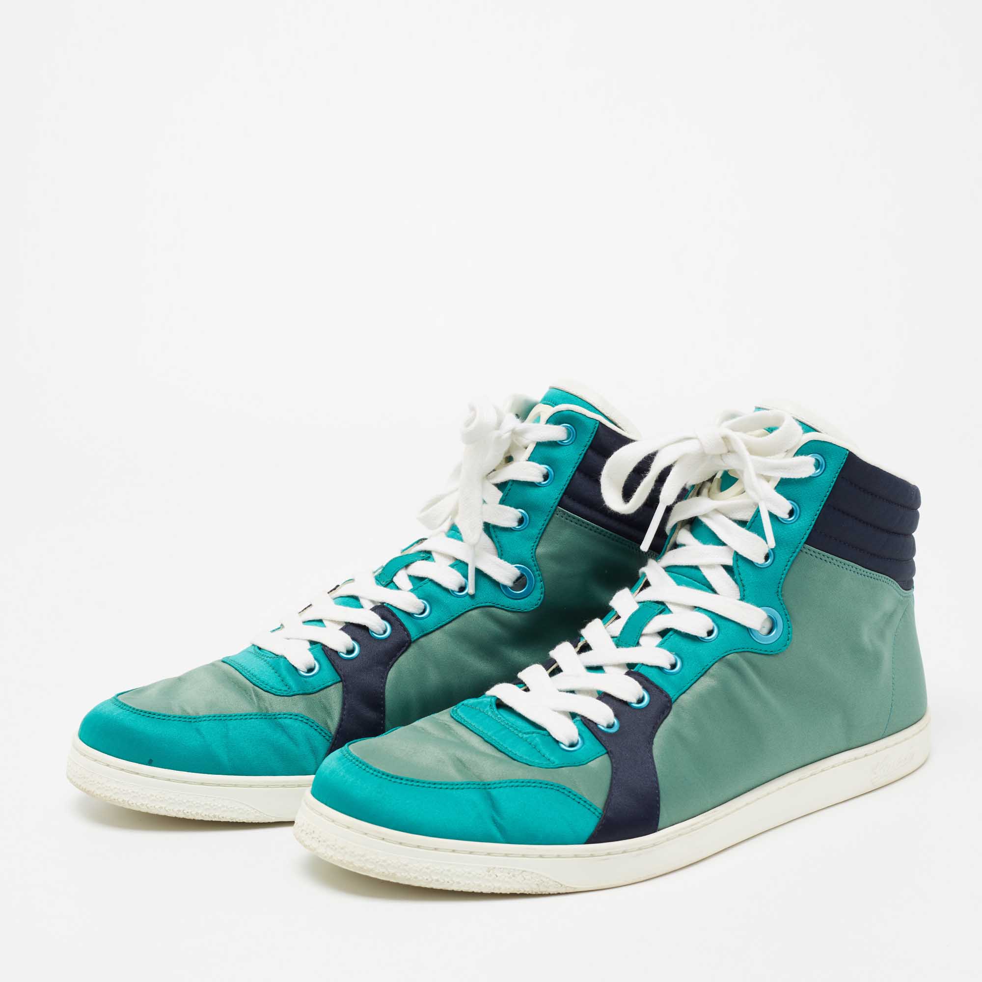 

Gucci Multicolor Satin Coda High Top Sneakers Size