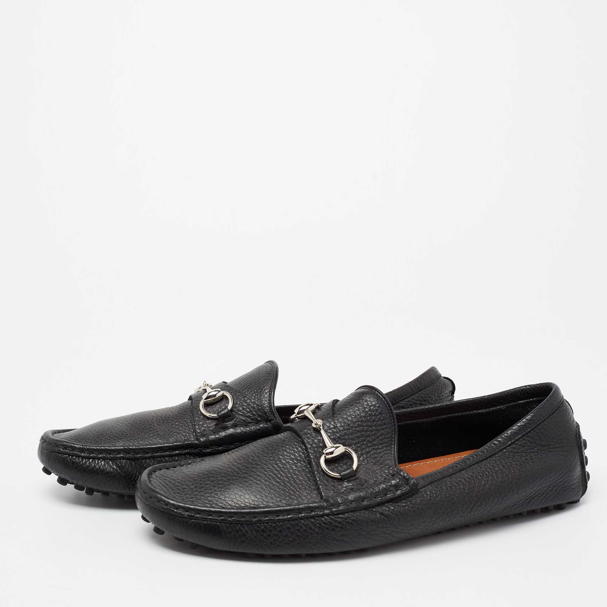 

Gucci Black Leather Horsebit Loafers Size