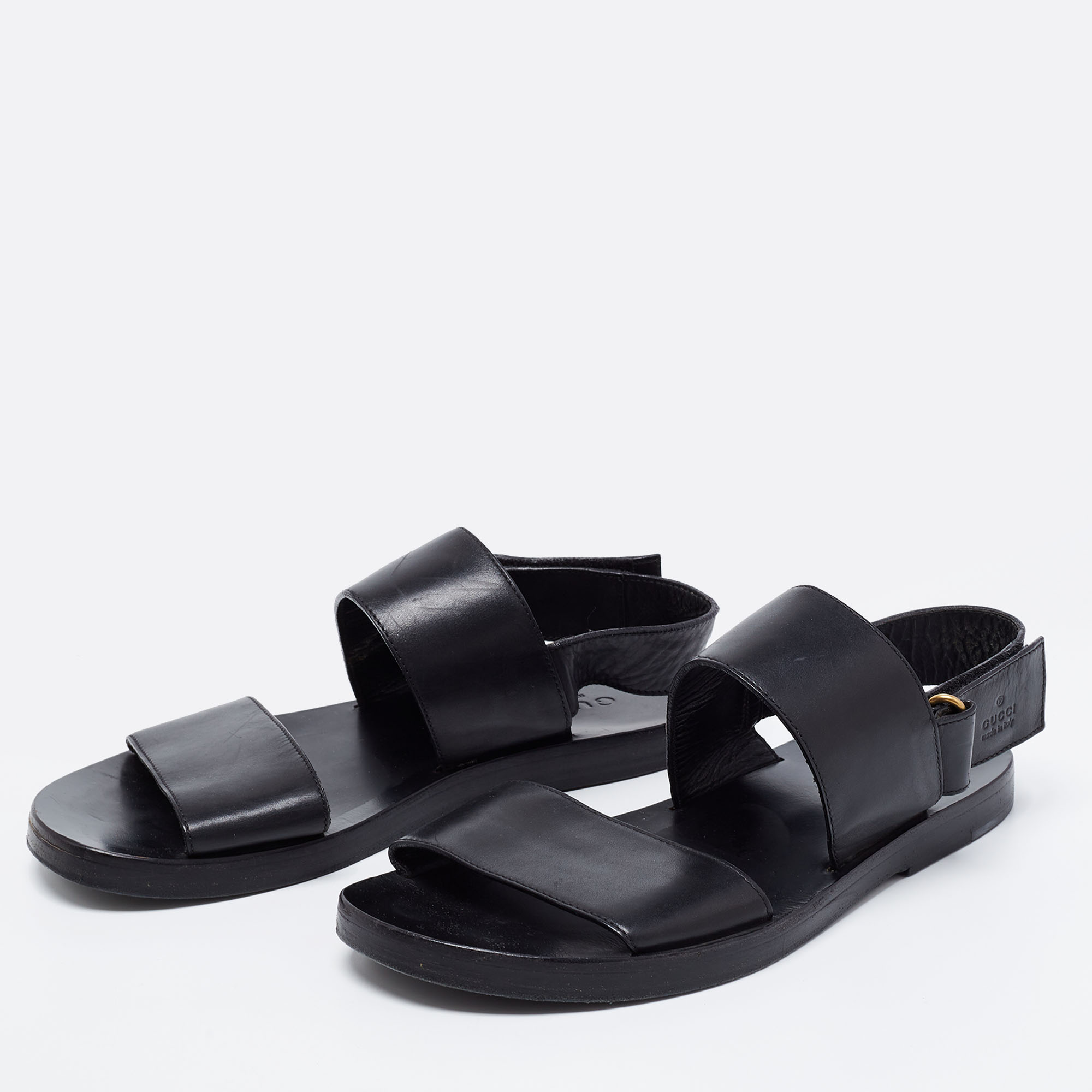 

Gucci Black Leather Slingback Sandals Size
