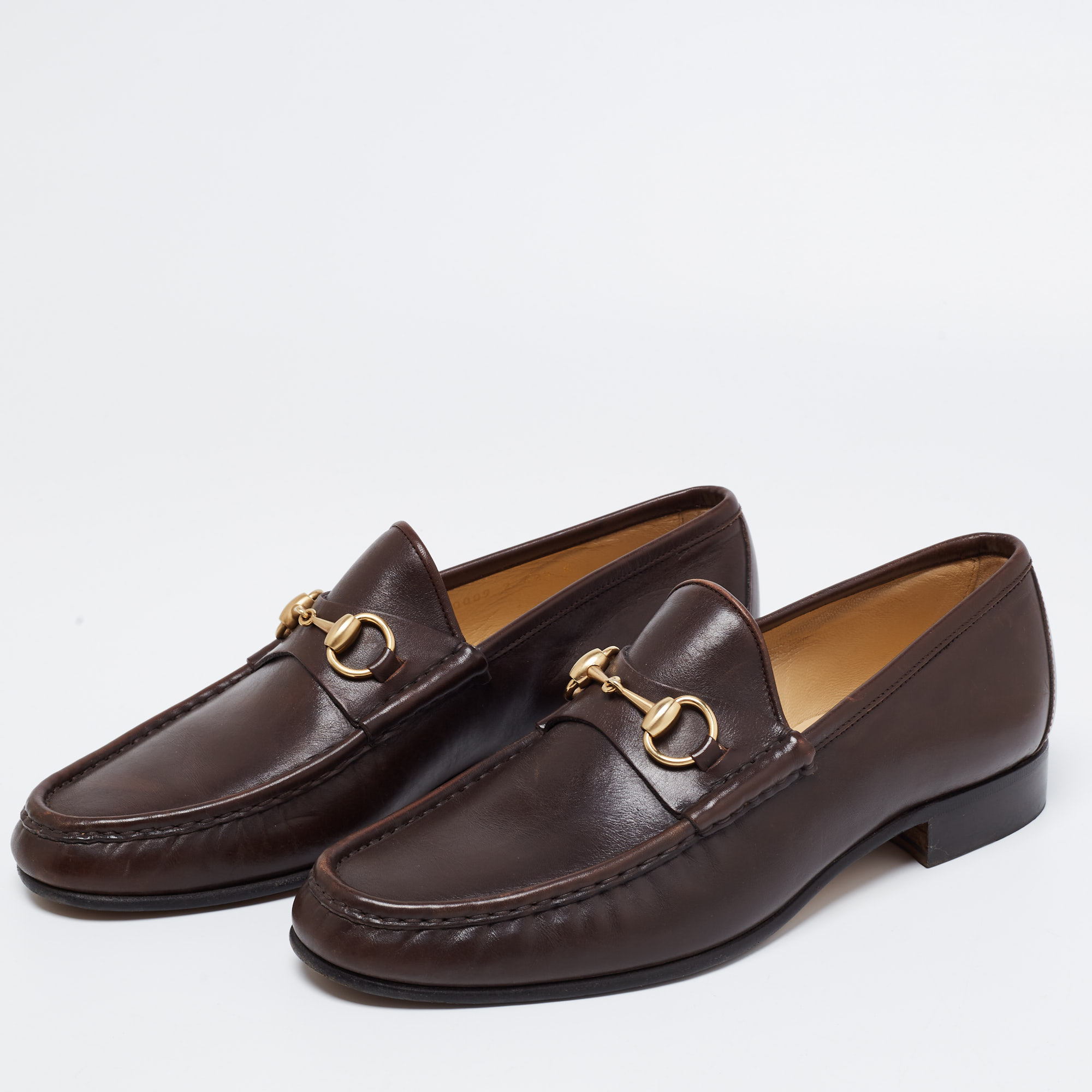 

Gucci Vintage Dark Brown Leather 1953 Horsebit Loafers Size