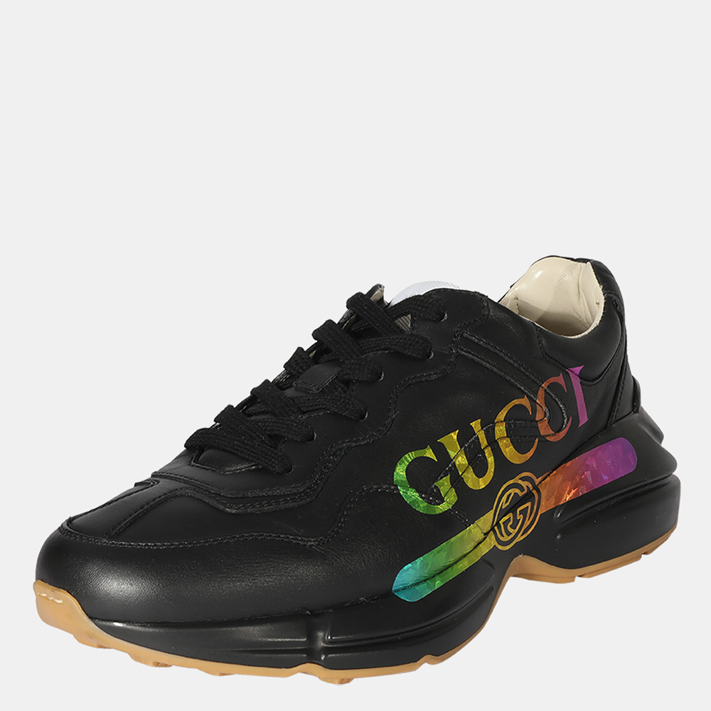 

Gucci Black Iridescent Logo Rhyton Sneaker UK 6 EU