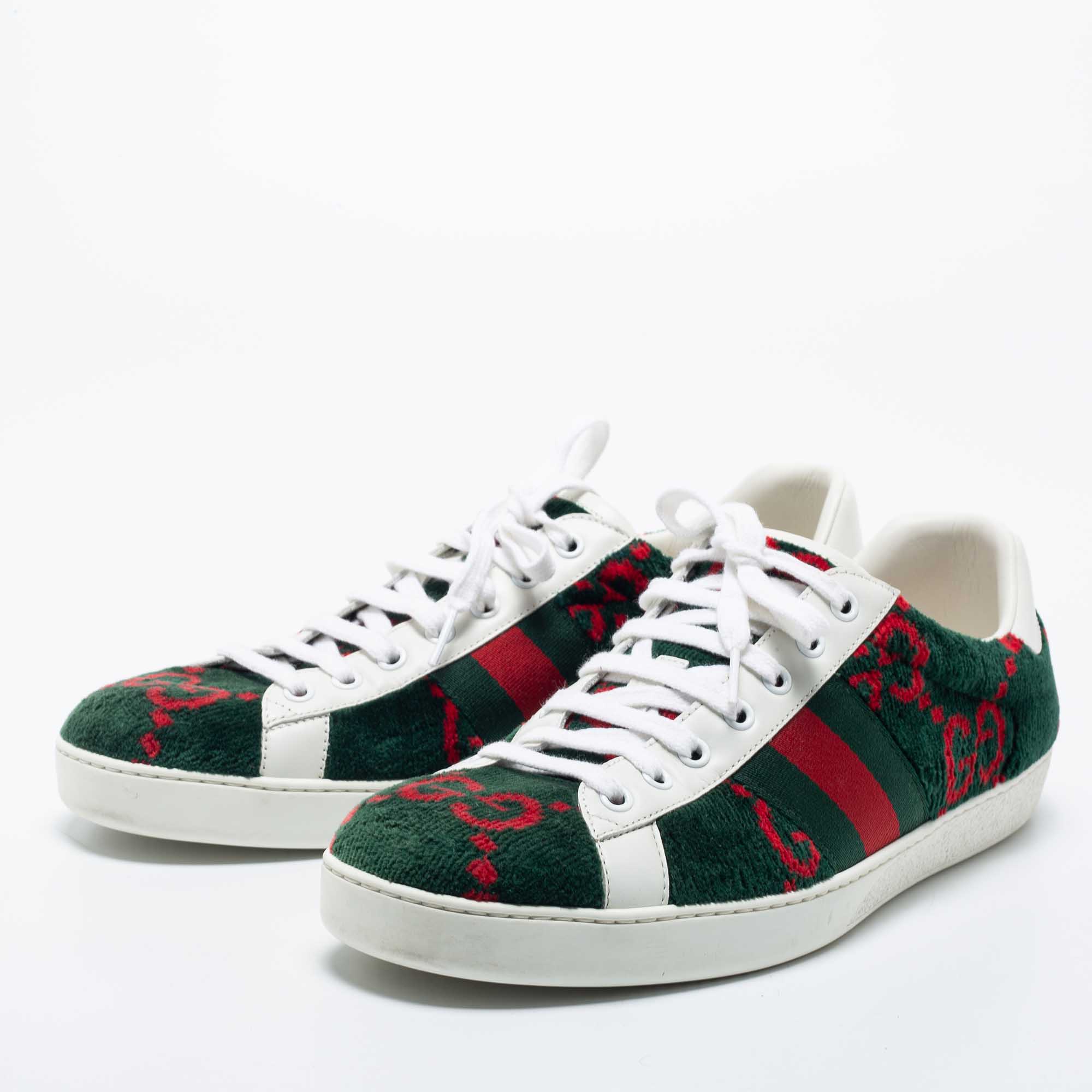 

Gucci Multicolor Fabric and Leather GG Terry Ace Sneakers Size