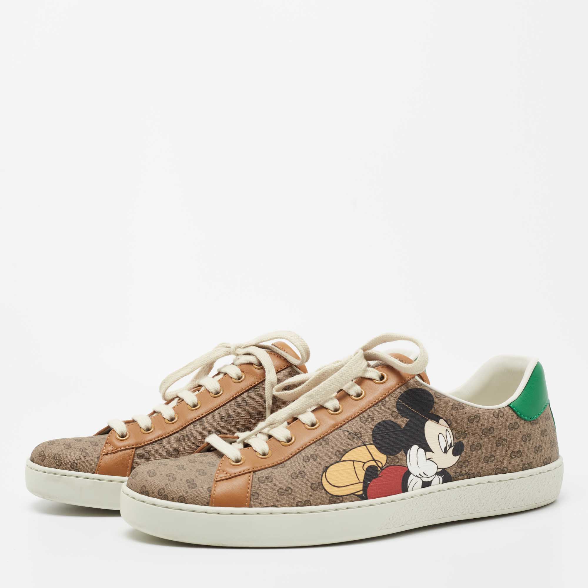 

GUCCI x Disney Multicolor GG Canvas and Leather Ace Sneakers Size