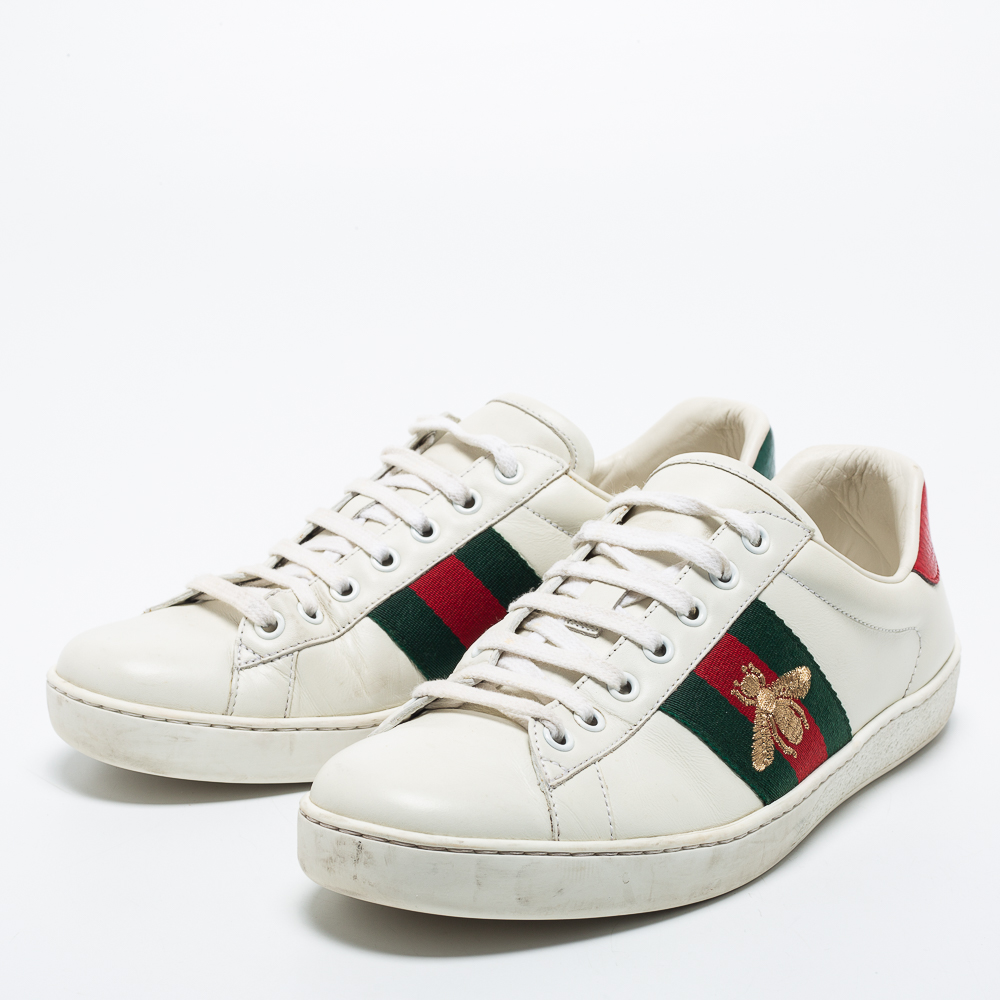 

Gucci White Leather Ace Sneakers Size