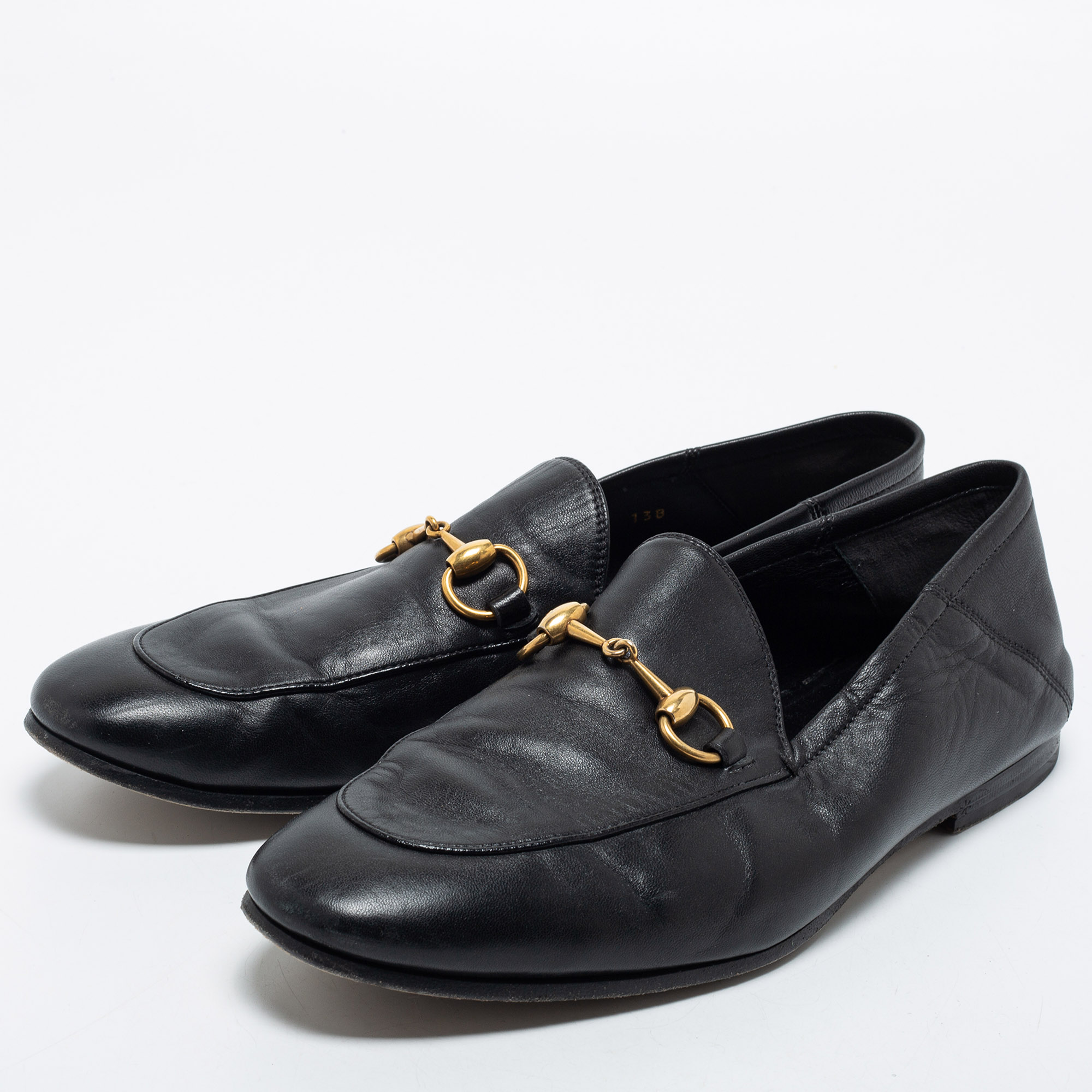 

Gucci Black Leather Jordaan Loafers Size