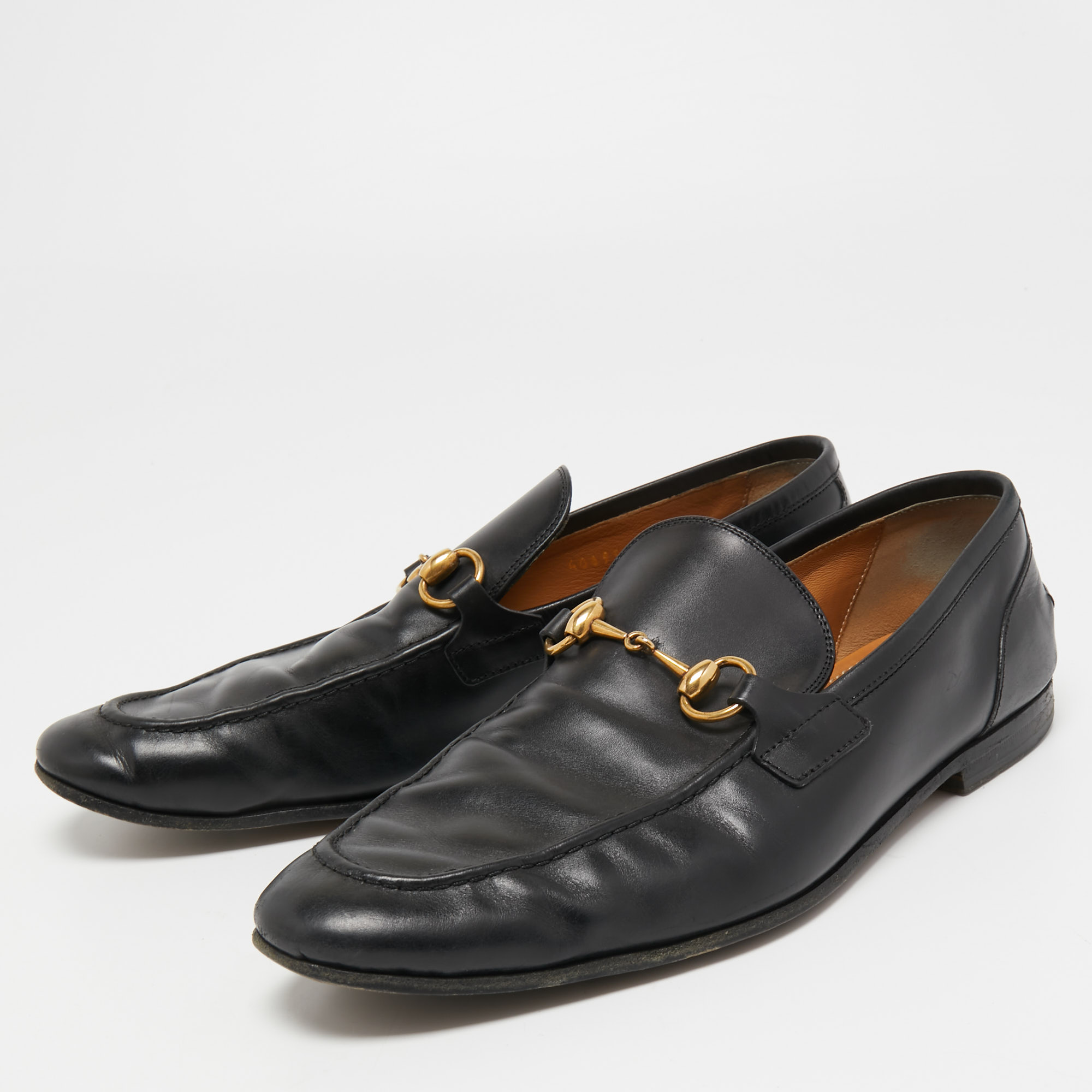 

Gucci Black Leather Jordaan Loafers Size