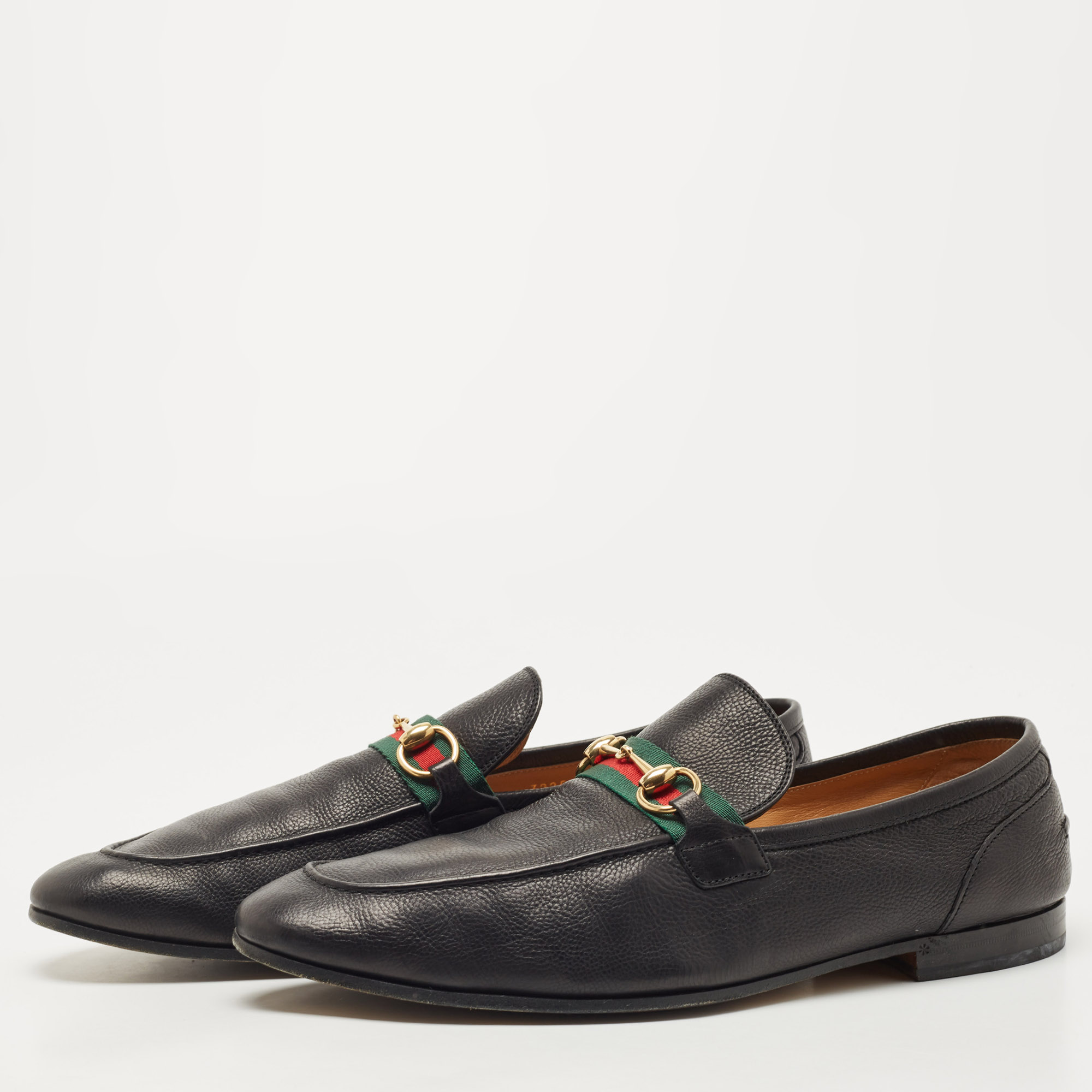 

Gucci Black Leather Jordaan Slip On Loafers Size