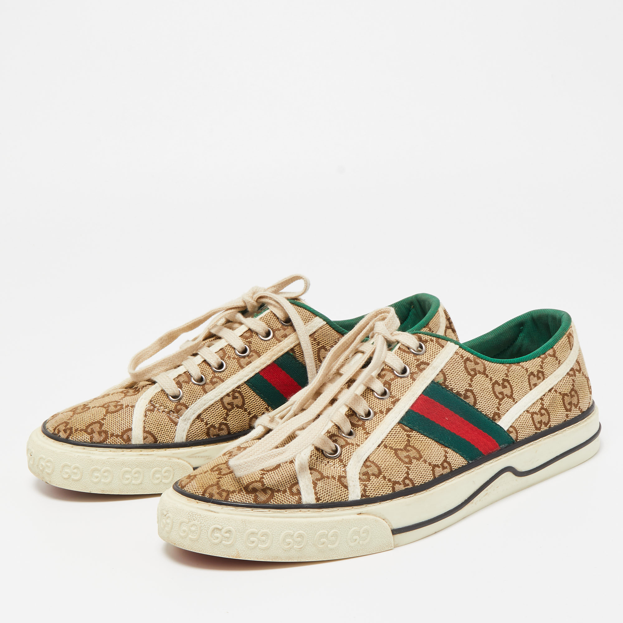 

Gucci Beige/Brown GG Canvas Tennis 1977 Sneakers Size