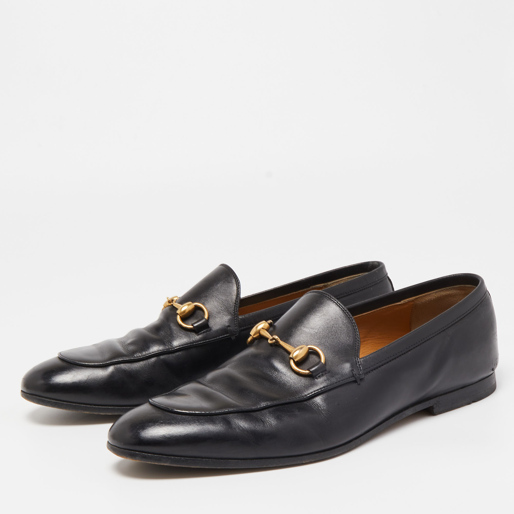 

Gucci Black Leather Jordaan Loafers Size