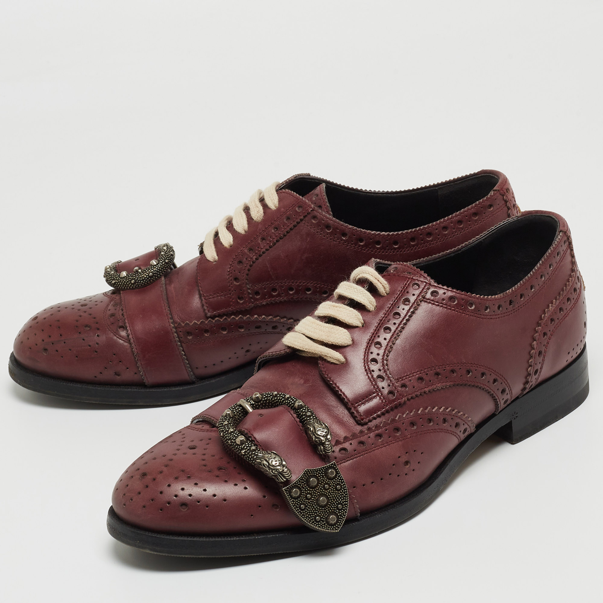 

Gucci Purple Leather Queercore Brogue Derby Size