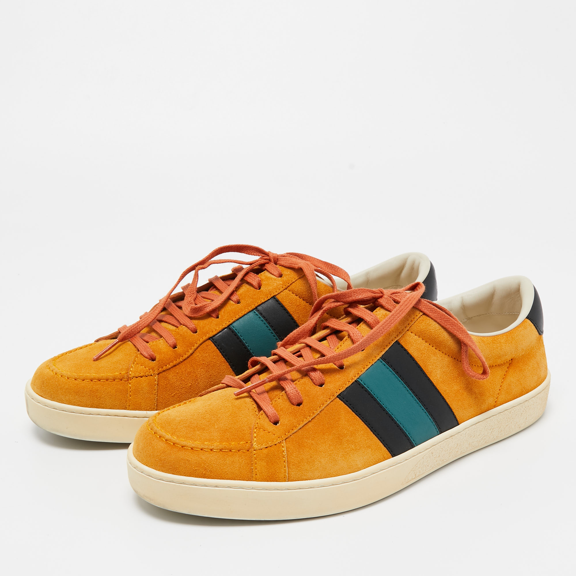 

Gucci Mustard Suede Web Low Top Sneakers Size, Yellow