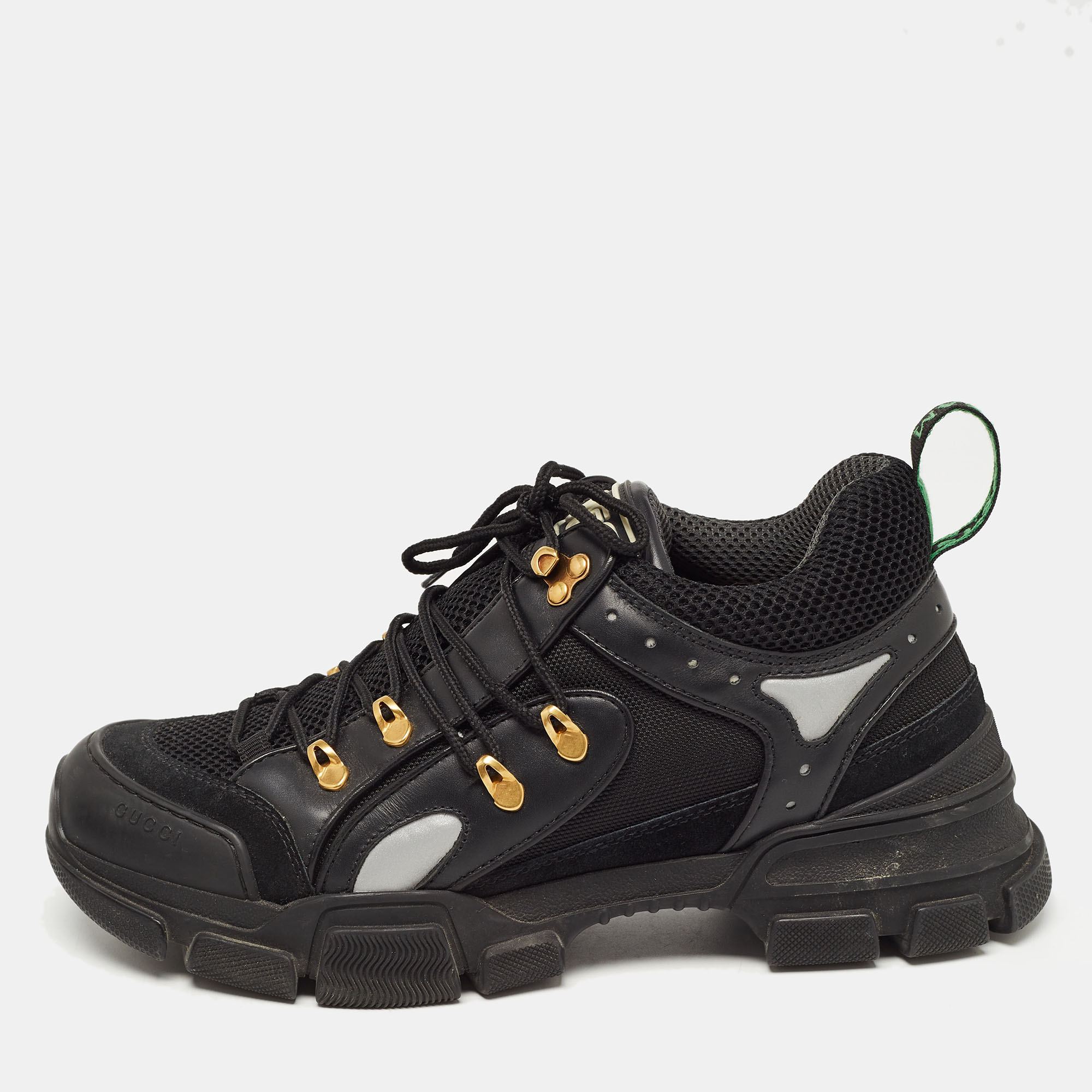 

Black Leather and Mesh Flashtrek Sneakers Size