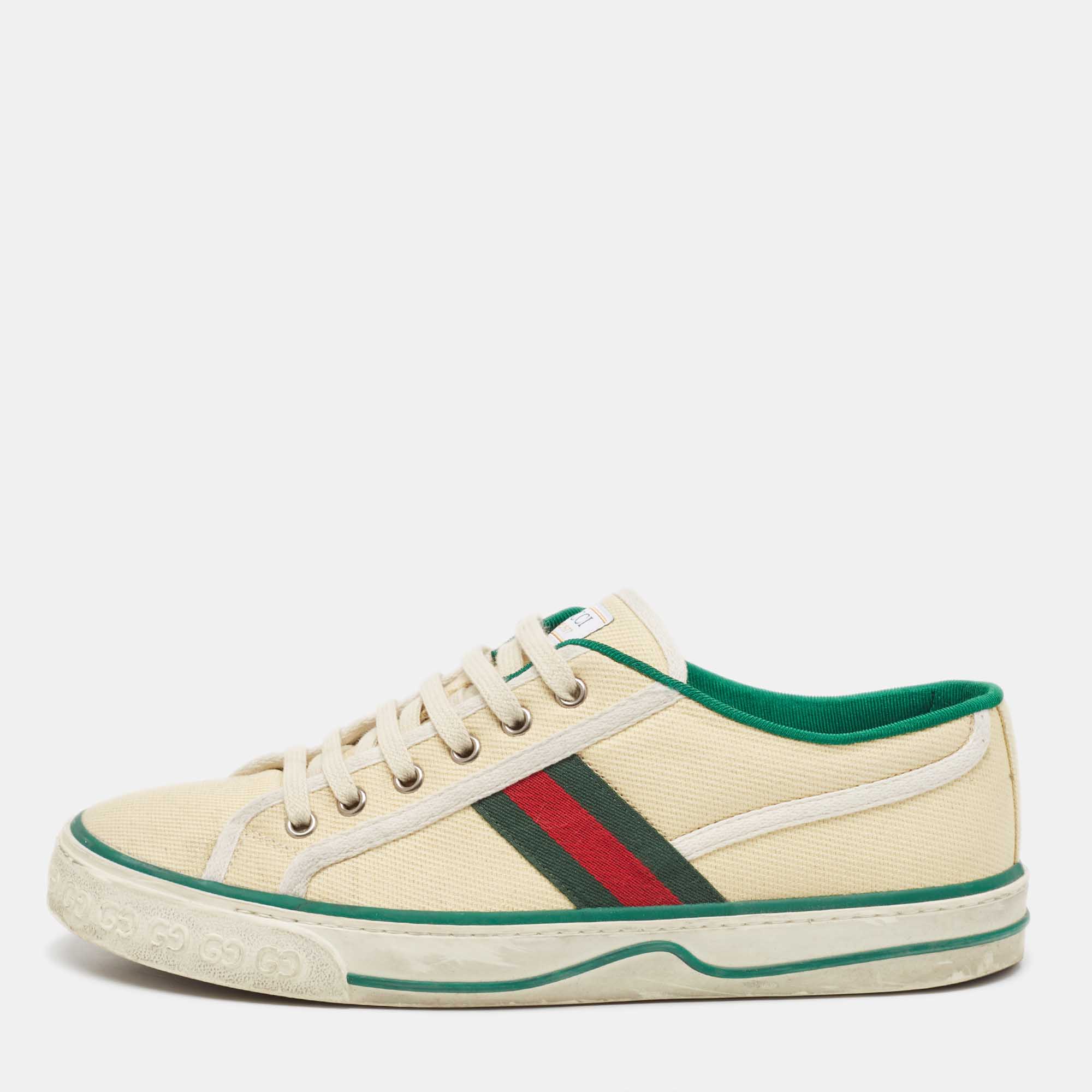 

Gucci Cream Canvas Tennis 1977 Sneakers Size