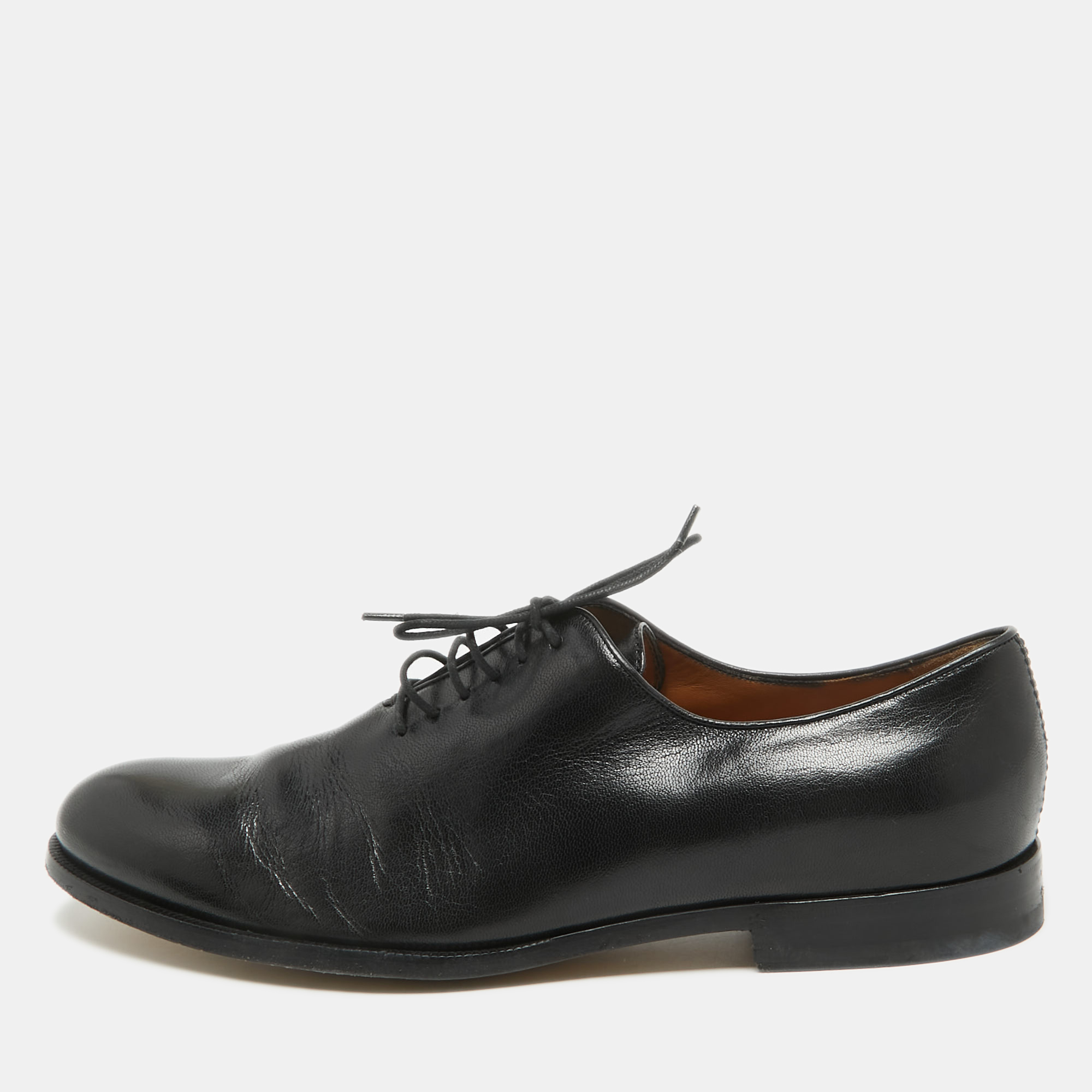 

Gucci Black Leather Lace Up Oxfords Size