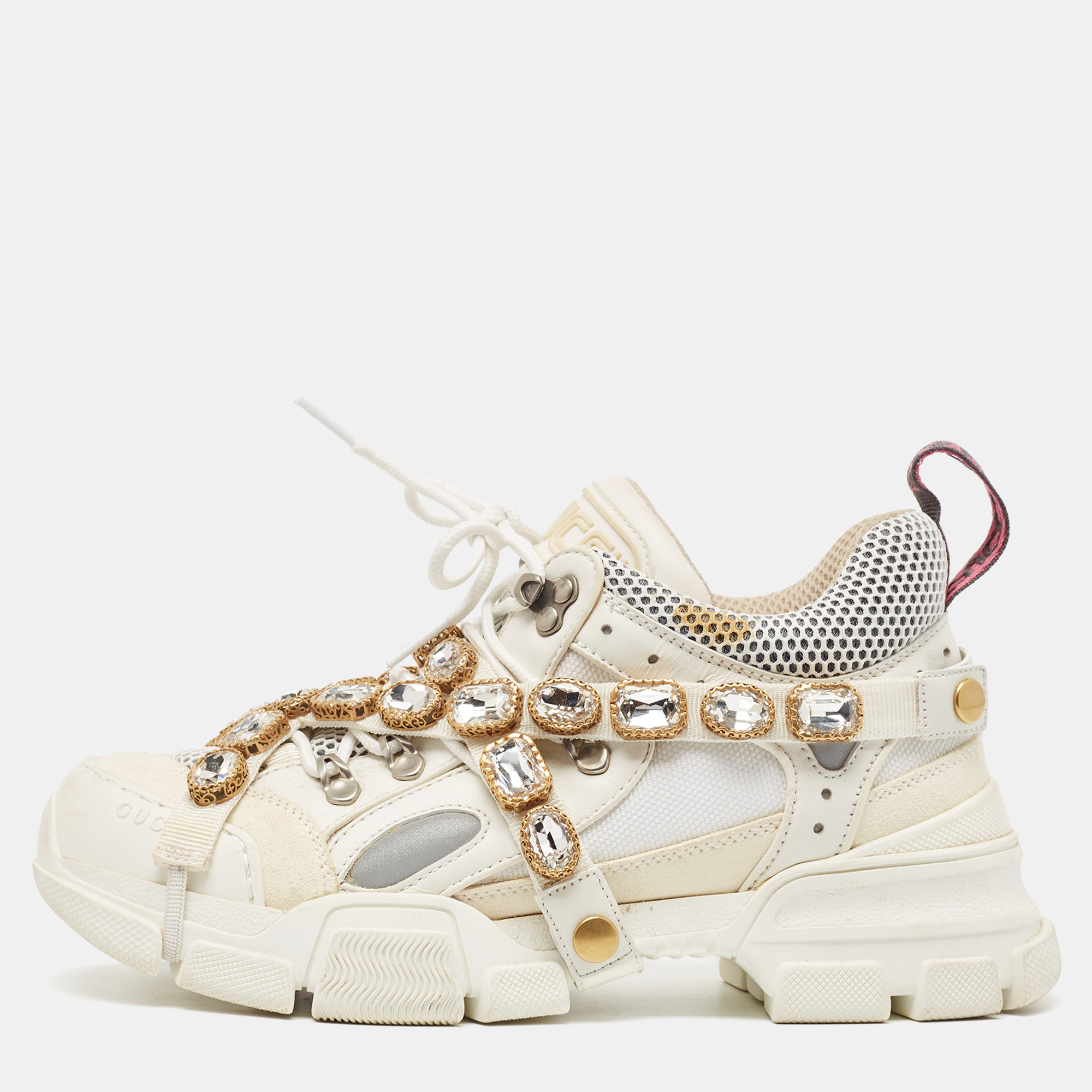 

Gucci Cream Mesh and Leather Flashtrek Sneakers Size