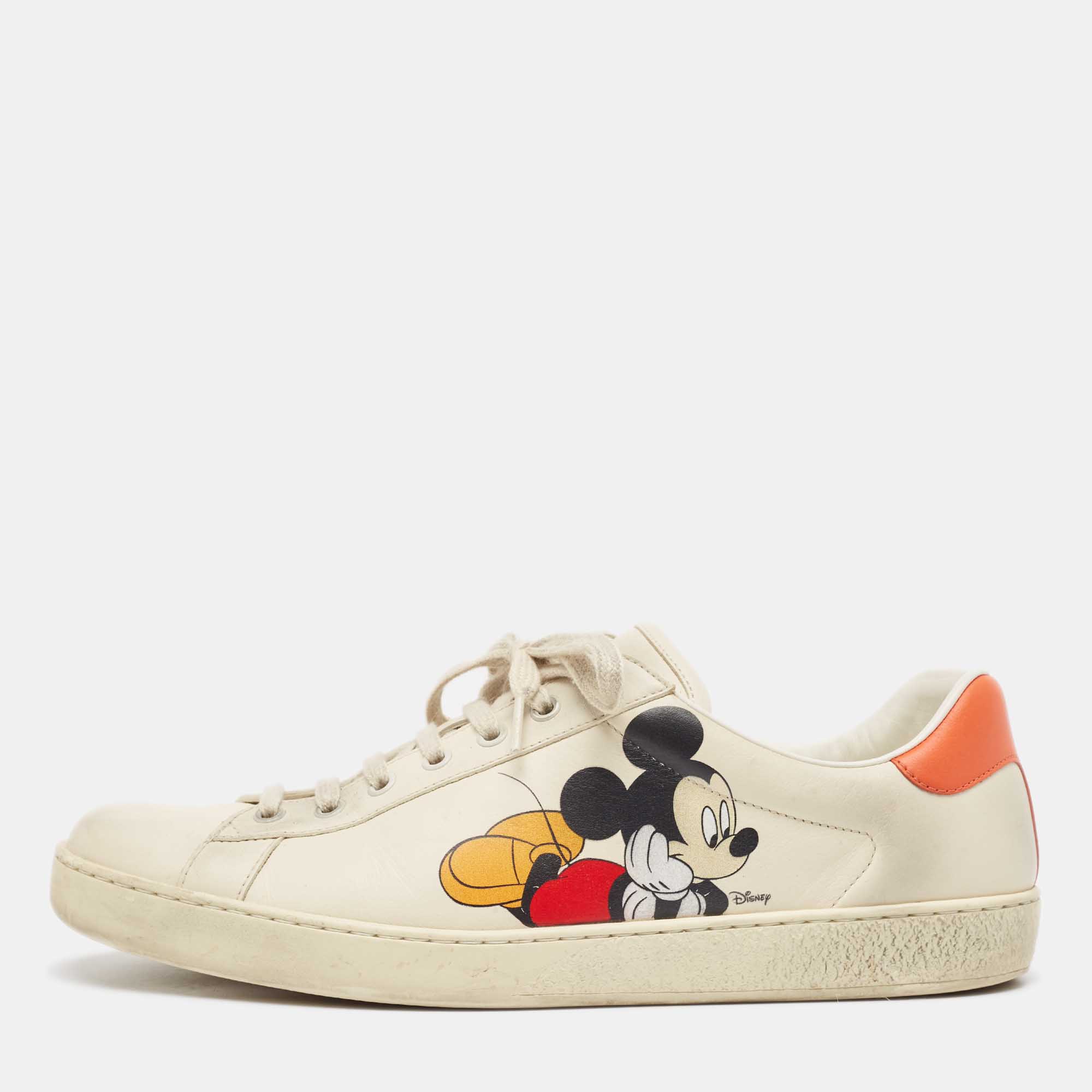 

Gucci x Disney Cream Leather Mickey Mouse Ace Sneakers Size 44.5