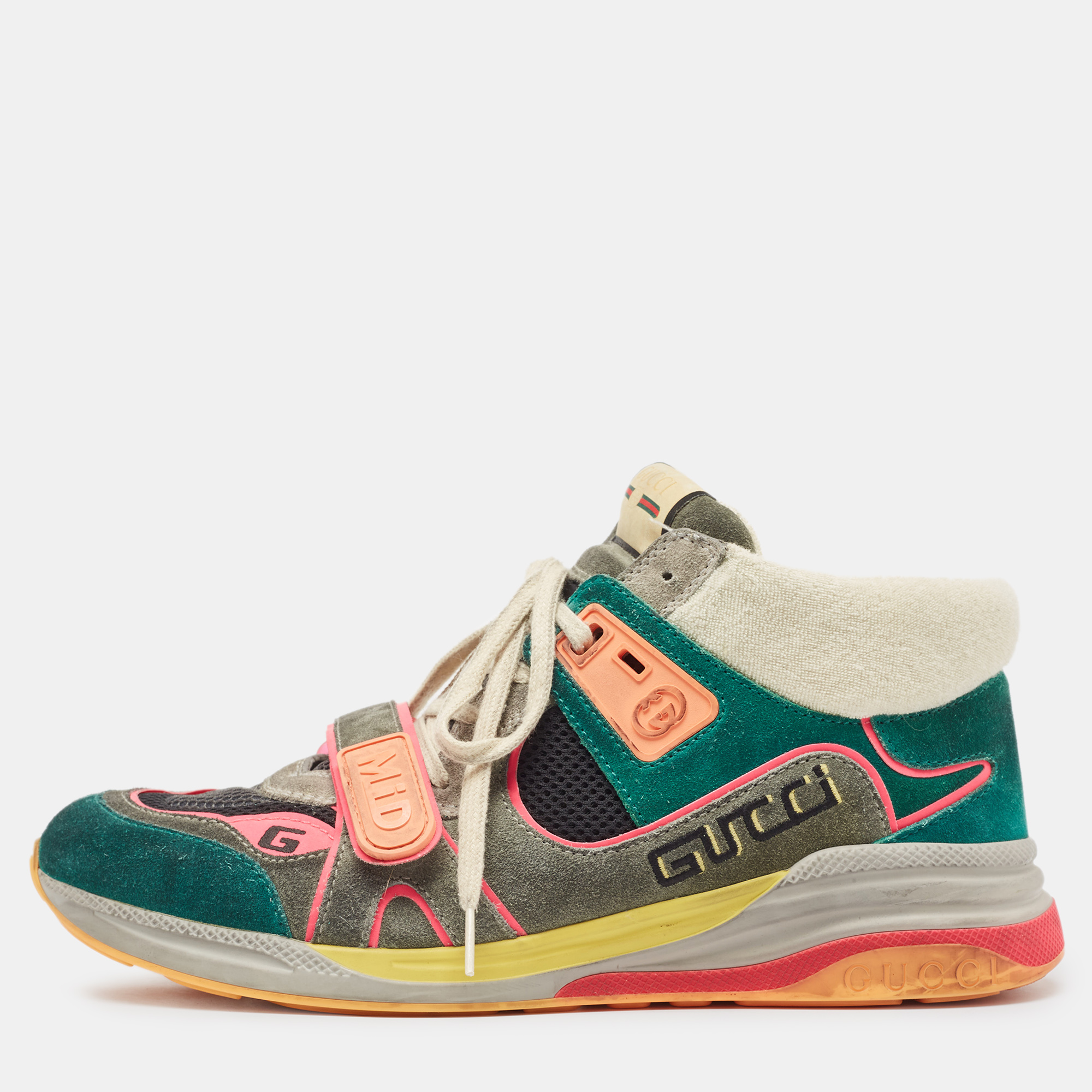 

Gucci Multicolor Suede and Mesh Low Top Sneakers Size 44.5
