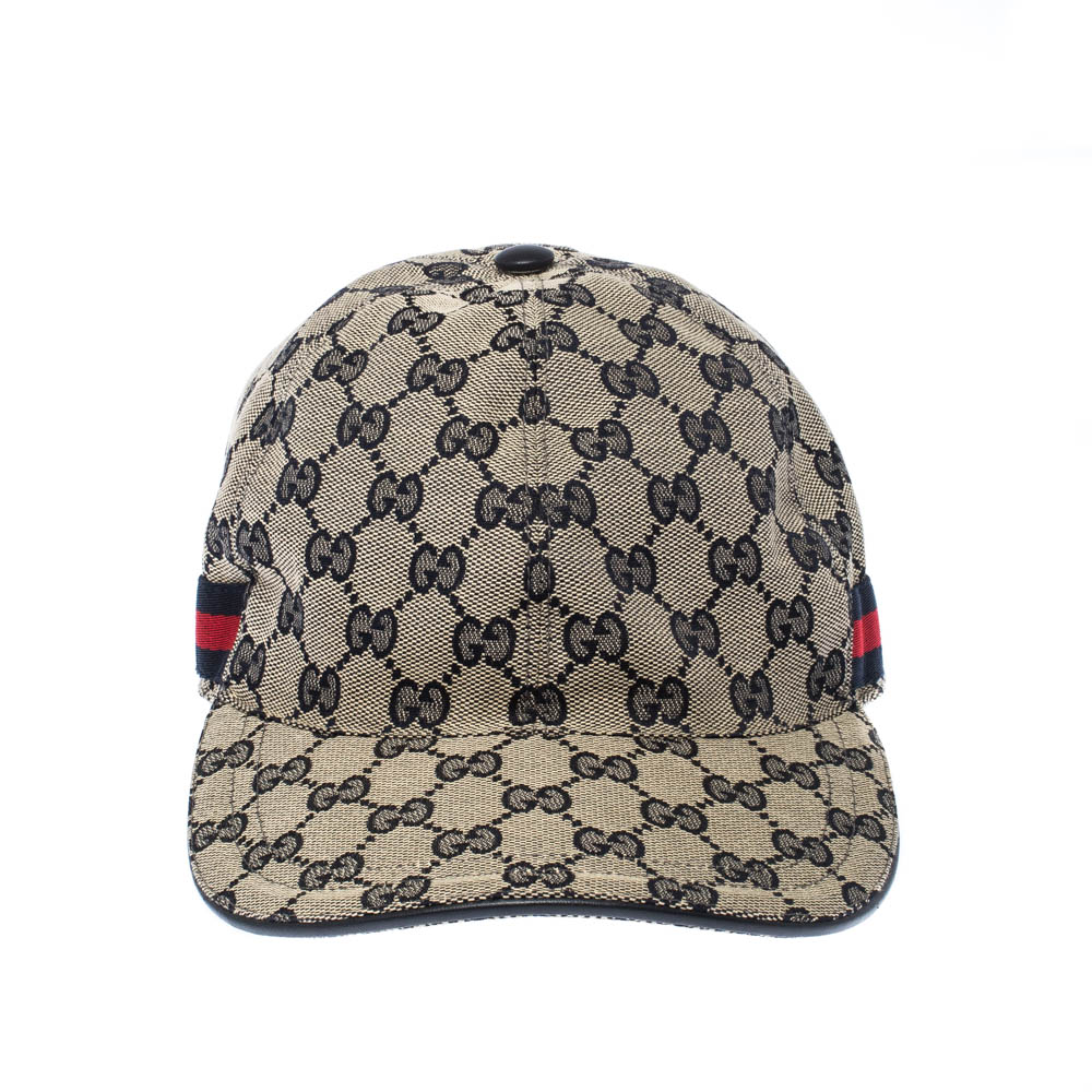 

Gucci Beige Guccissima Canvas Web Detail Baseball Cap