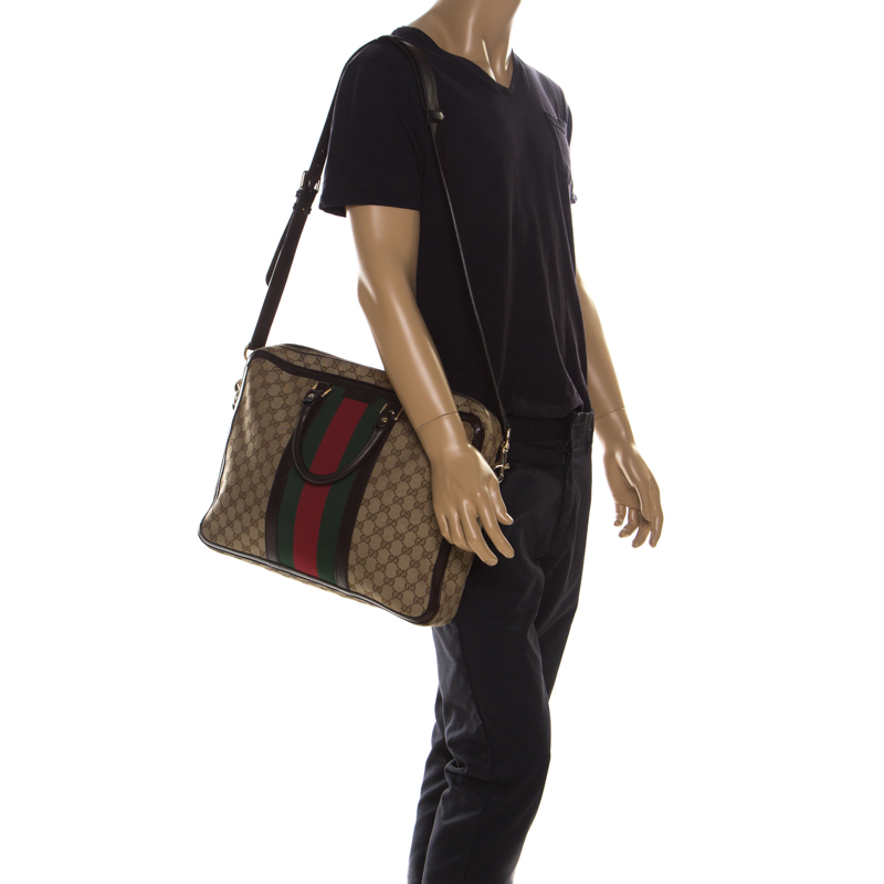 

Gucci Beige/Ebony GG Monogram Web Canvas and Leather Briefcase