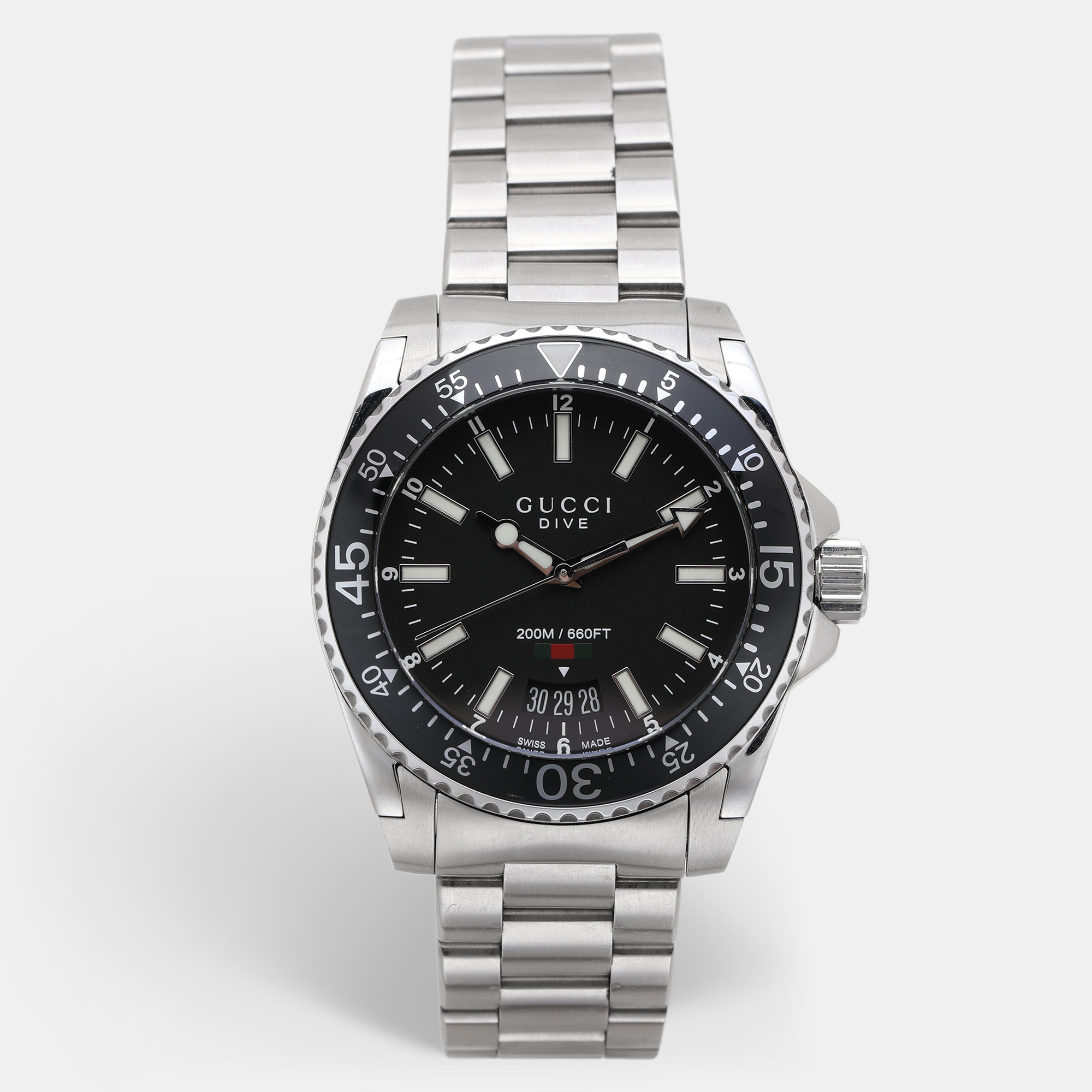 

Gucci Black Stainless Steel Dive YA136301 Men's Wristwatch