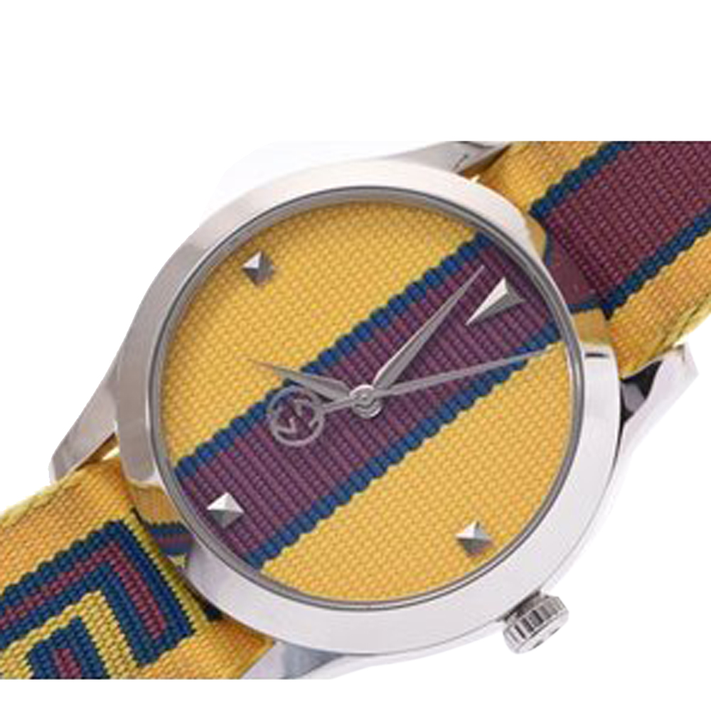 

Gucci Yellow/Bordeaux Stainless Steel G-Timeless