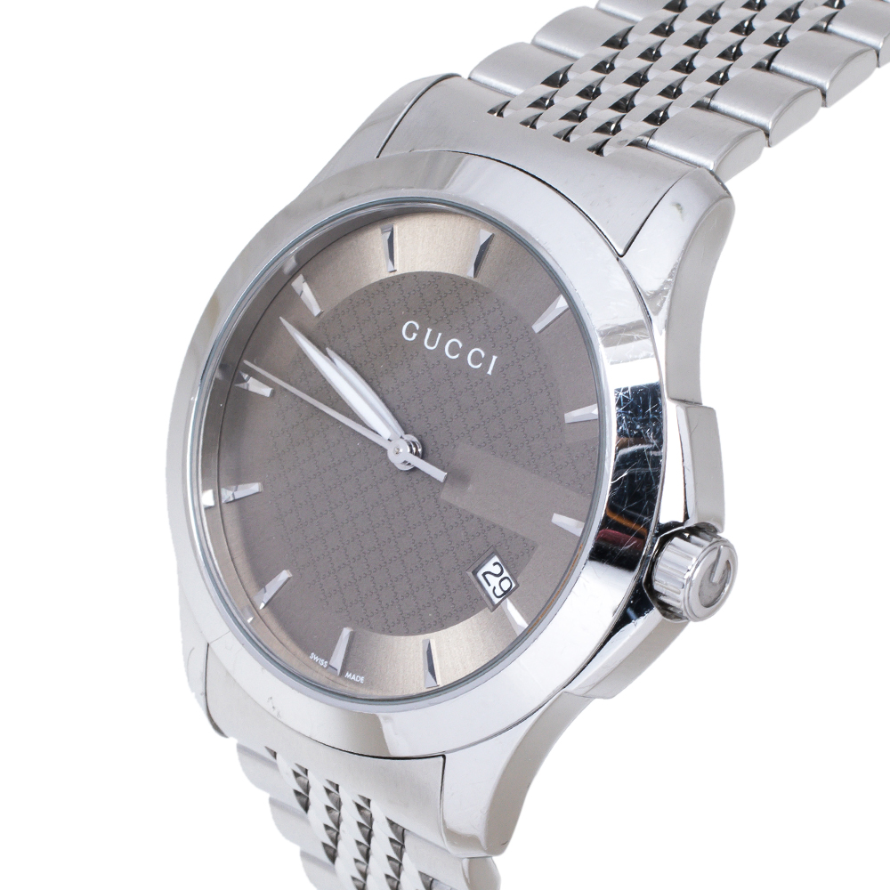 

Gucci Brown Stainless Steel G-Timeless