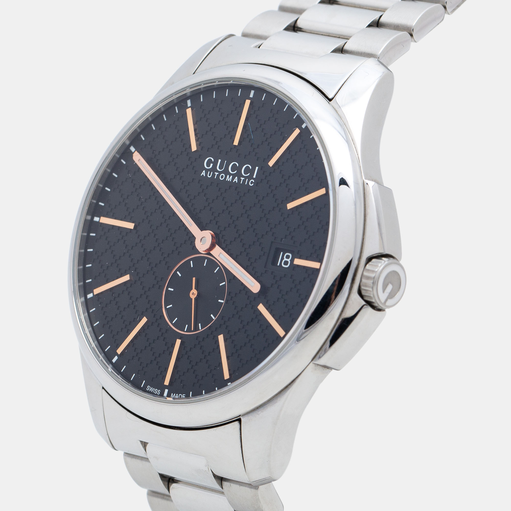 

Gucci Black Stainless Steel G-Timeless YA126312 Men's Wristwatch