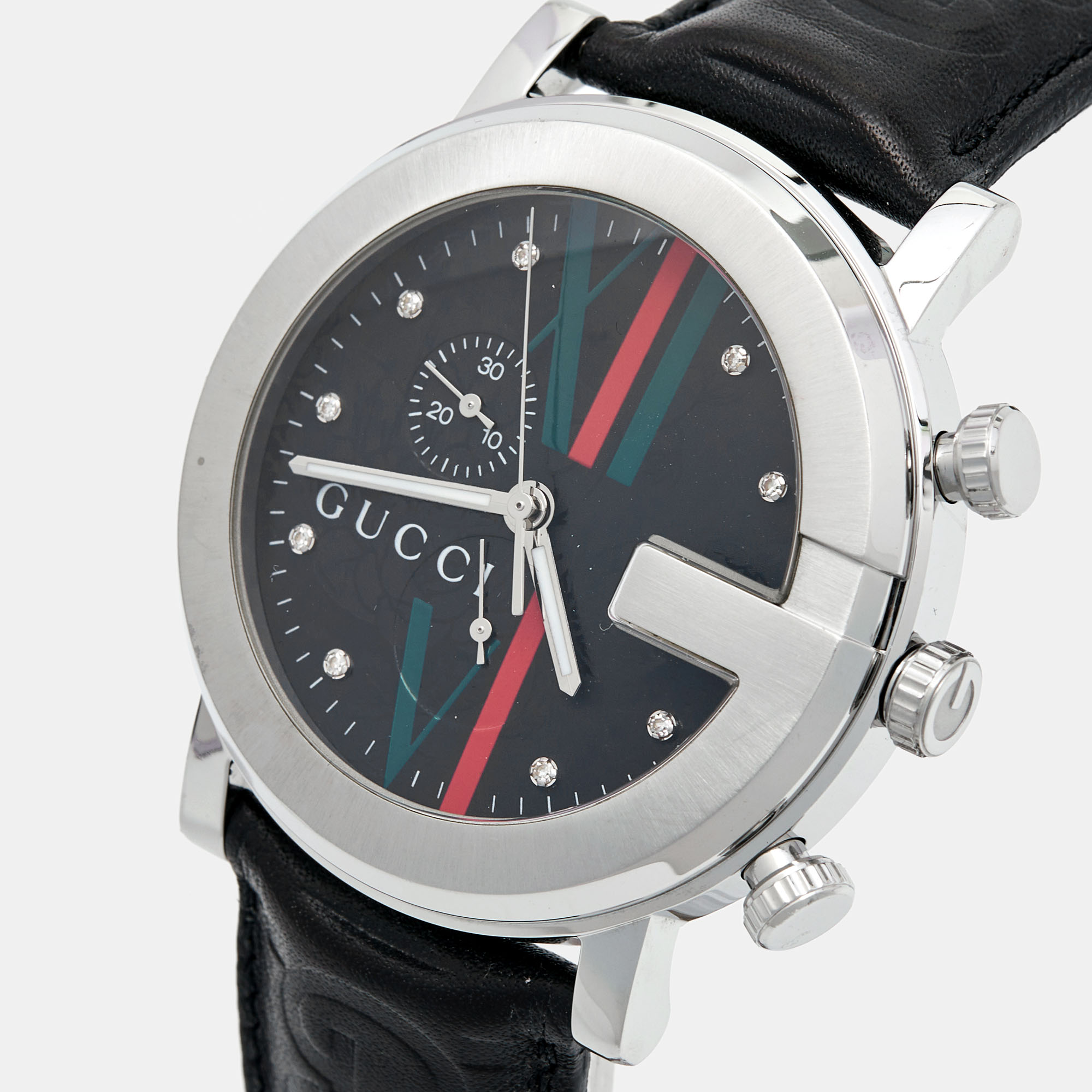 

Gucci Black Stainless Steel Steel Leather G-Chrono