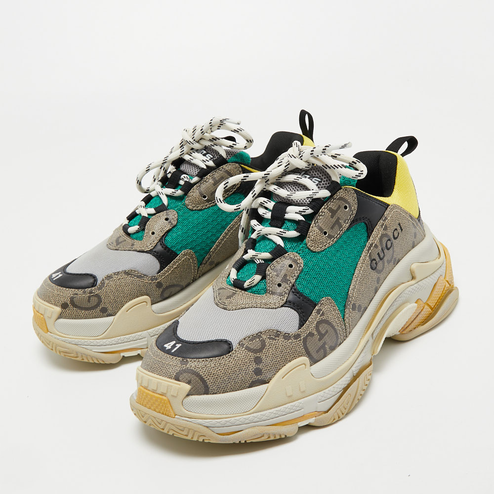 

Gucci X Balenciaga Multicolor Canvas and Leather Triple S Sneakers Size