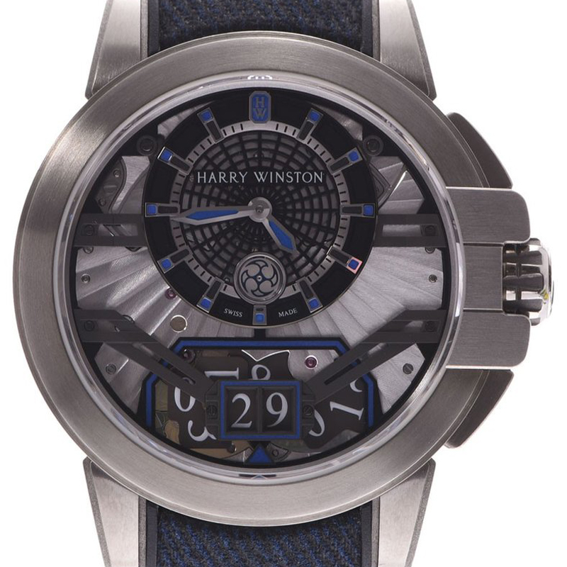 

Harry Winston Grey/Blue Zarium and Rubber Project Z11 Men's Wristwatch