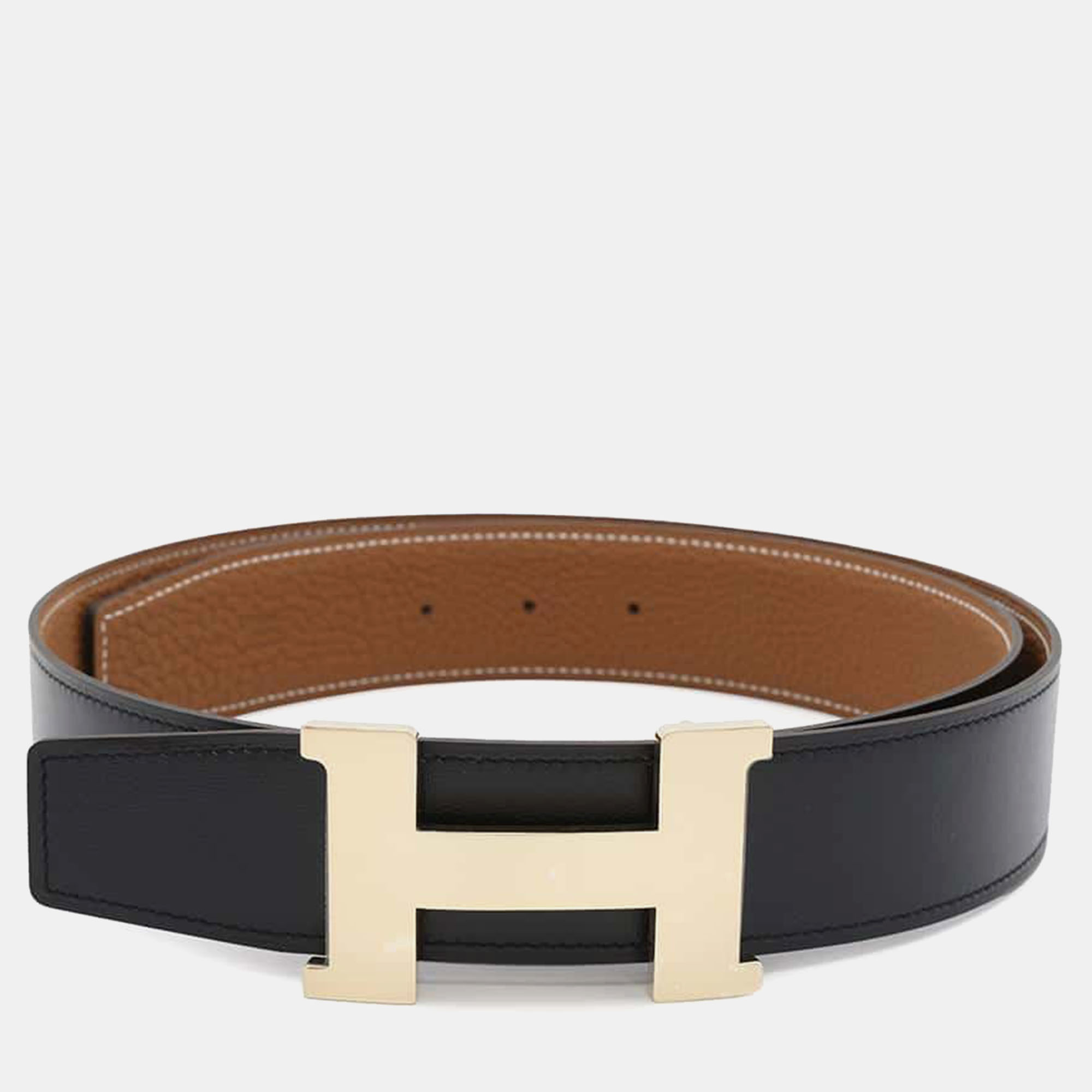 

Hermes Black Box Calf Togo Leather Belt Size