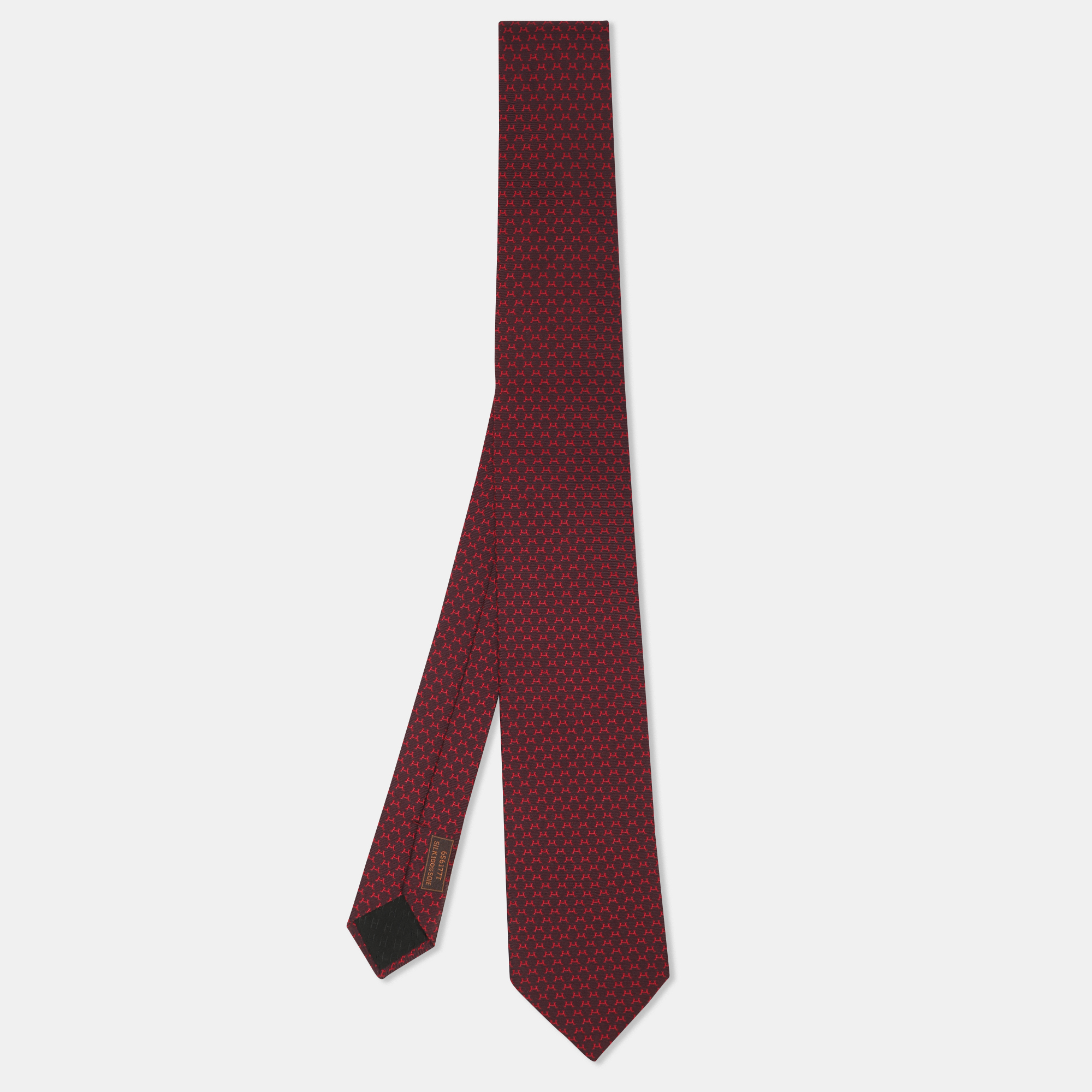 

Hermès Burgundy Silk Hilario Tie