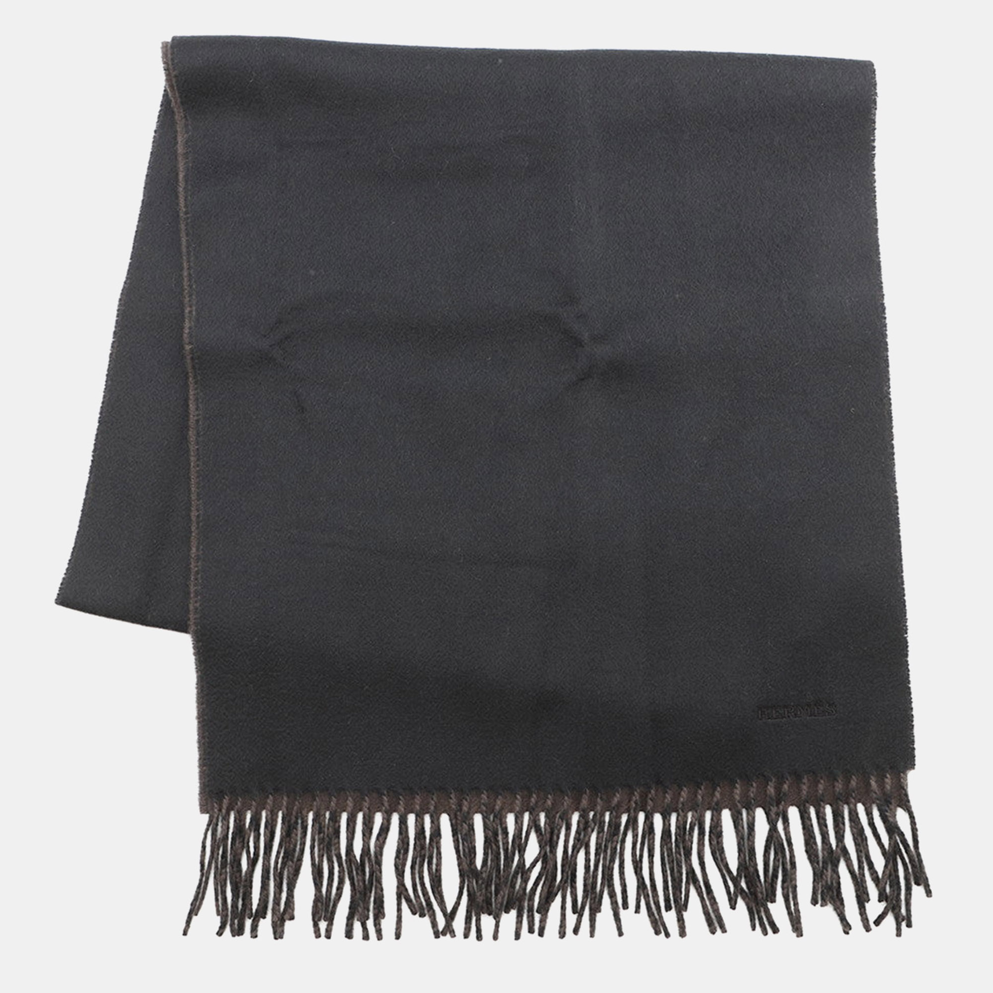 

Hermes Cashmere Recto Verso Reversible Scarf Black/Cafe Cashmere100%