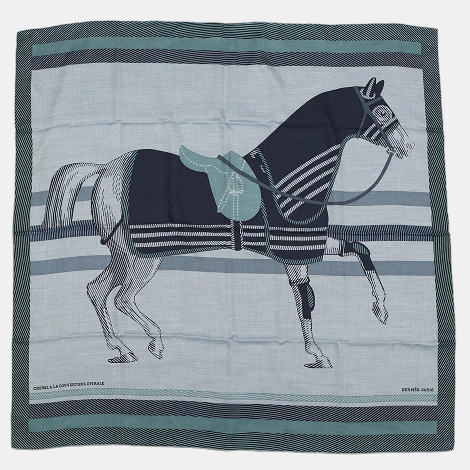 

Hermes Carre H Cheval A La Couverture Horse Blanket Spiral Size, Multicolor