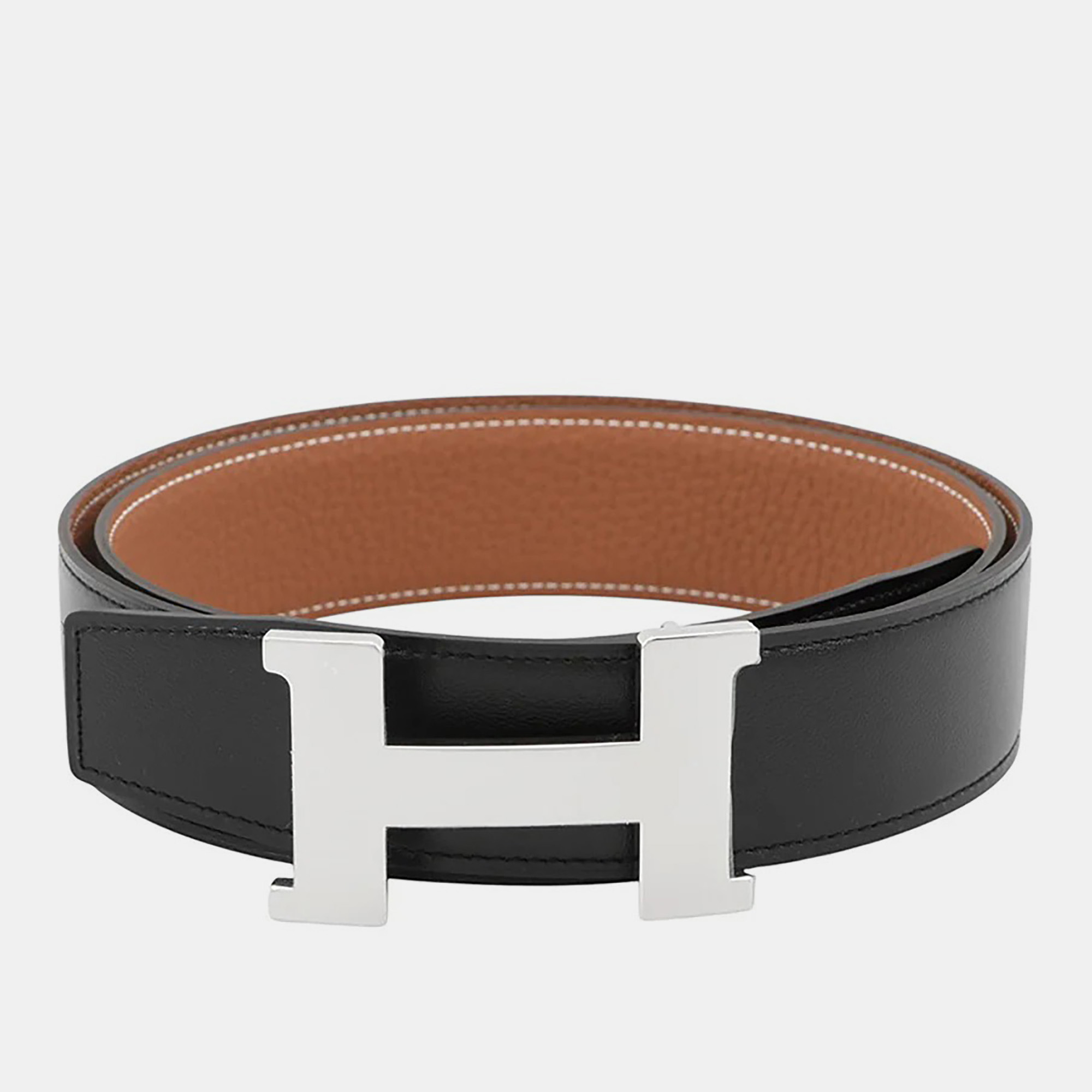 

Hermes Constance 32mm Black Gold Box Calfskin Togo Calfskin Leather Men's Belt