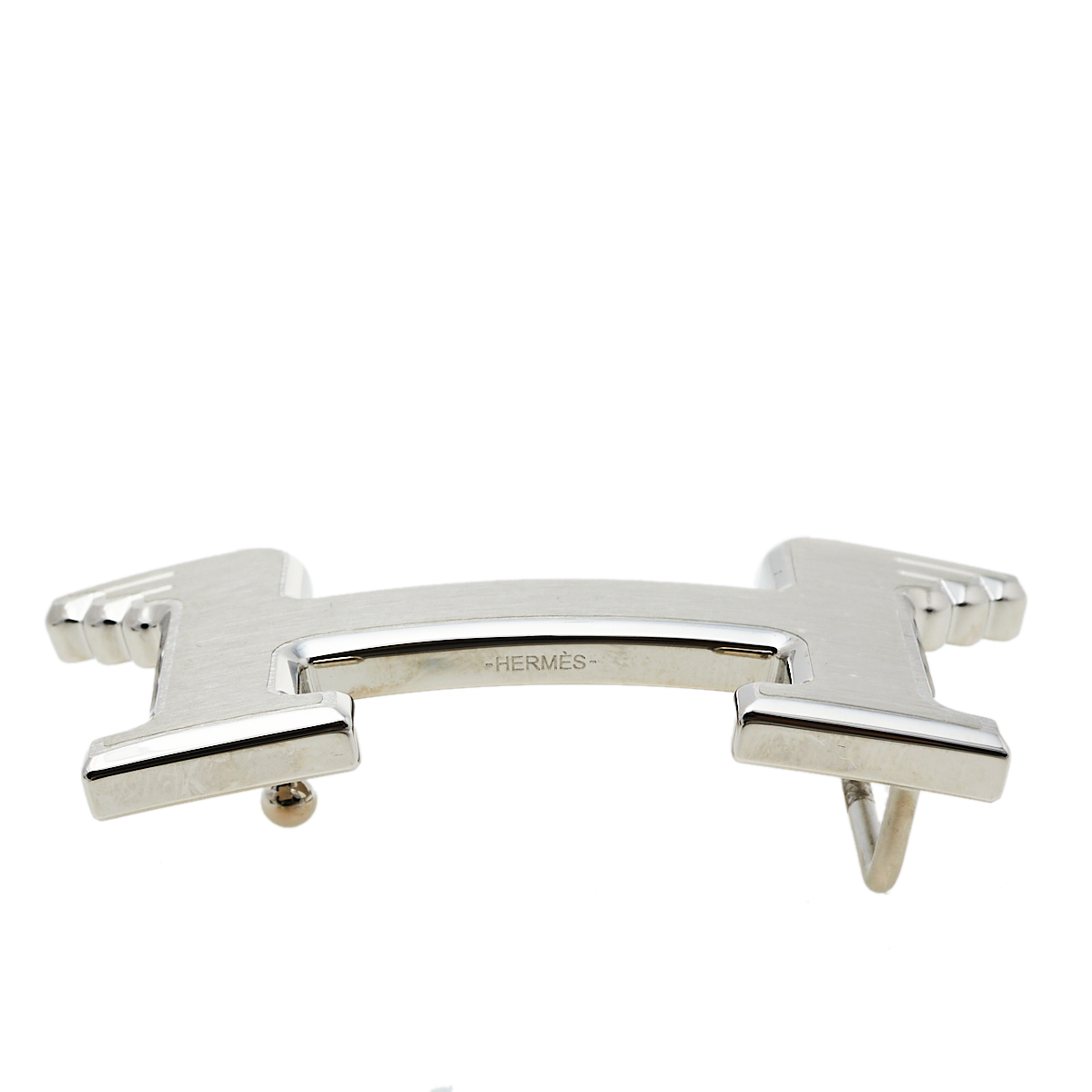 

Hermès Palladium Plated Metal Pegase Belt Buckle, Silver