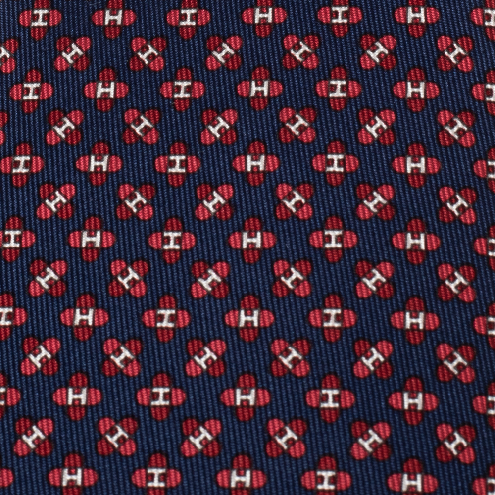 

Hermès Marine Blue 7 Drone H Silk Tie