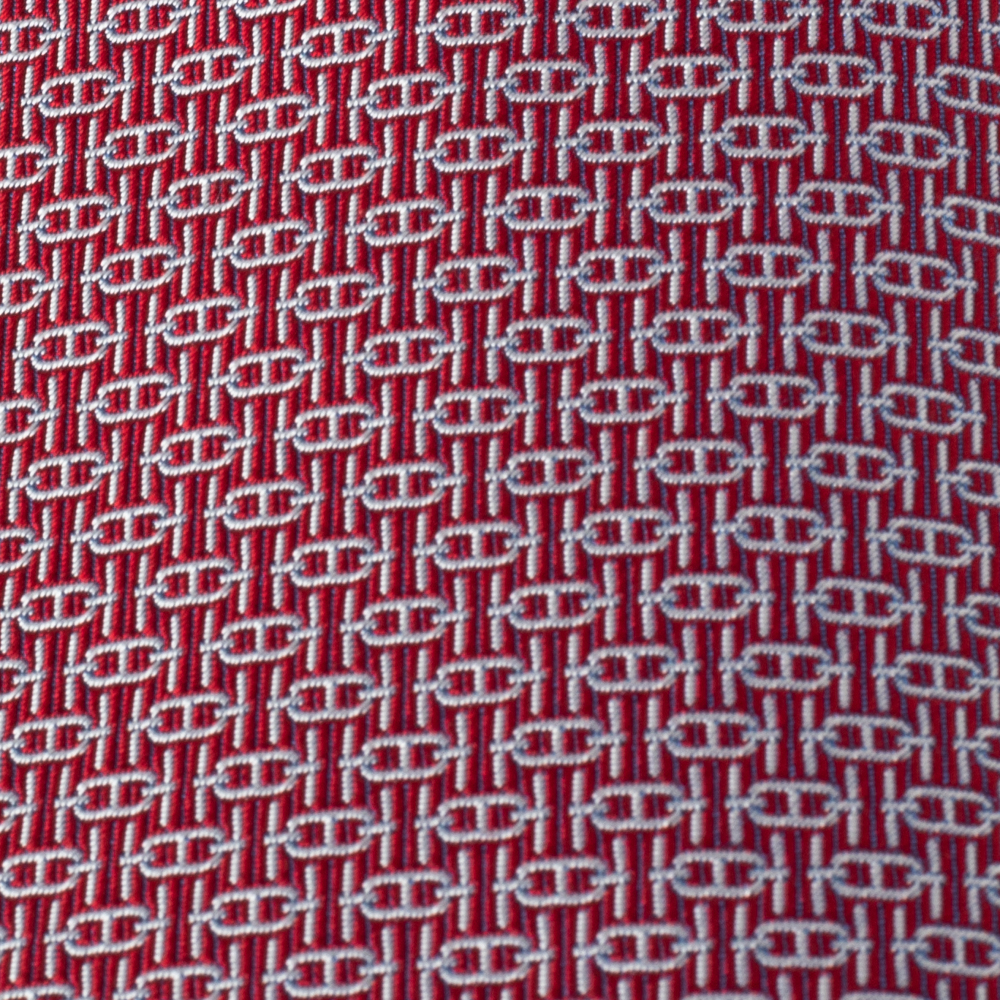 

Hermès Red 7 Overboard Jacquard Silk Tie