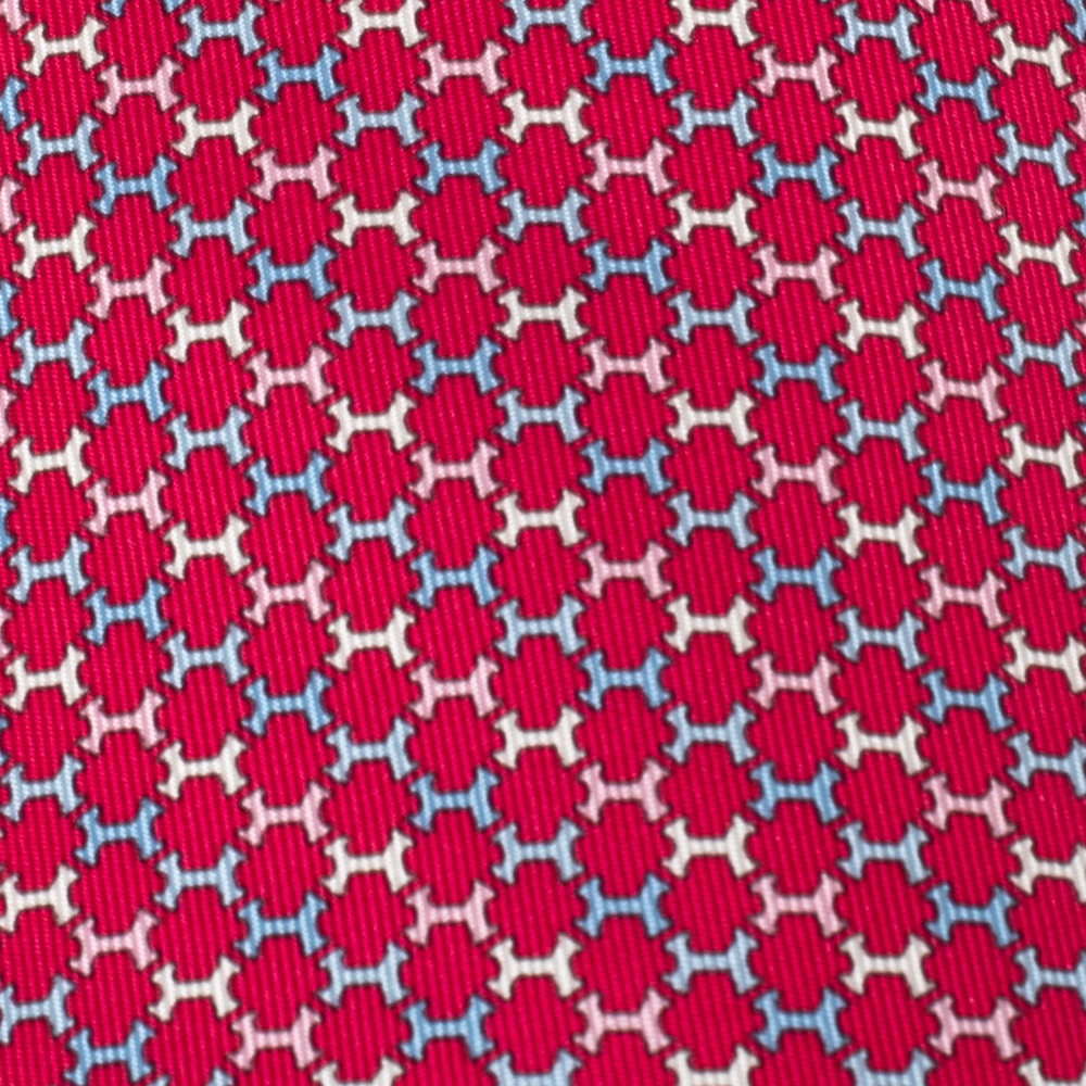 

Hermès Fuchsia Pink 7 H Street Silk Tie