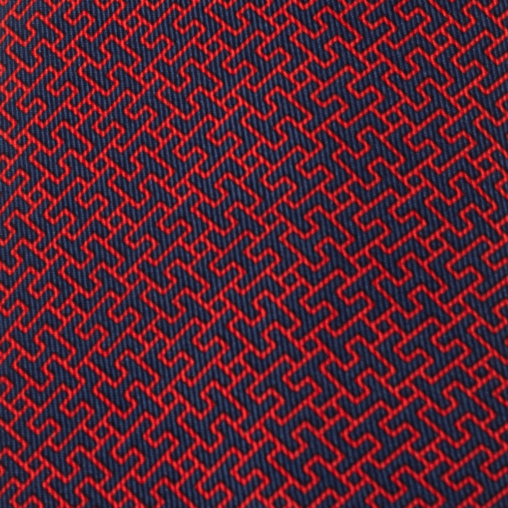 

Hermès Marine Blue & Red 7 Amazing Silk Tie