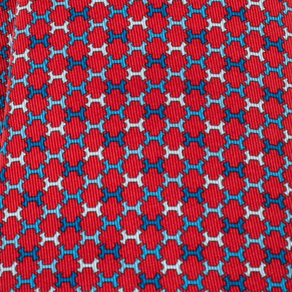 

Hermès Rouge 7 H Street Silk Tie, Red