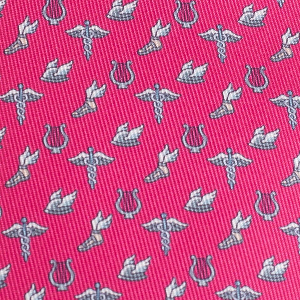 

Hermes Pink 7 Flying Hermes Silk Twill Tie