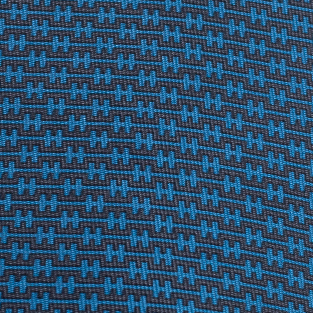 

Hermes Bleu 7 H Linge Silk Twill Tie, Blue