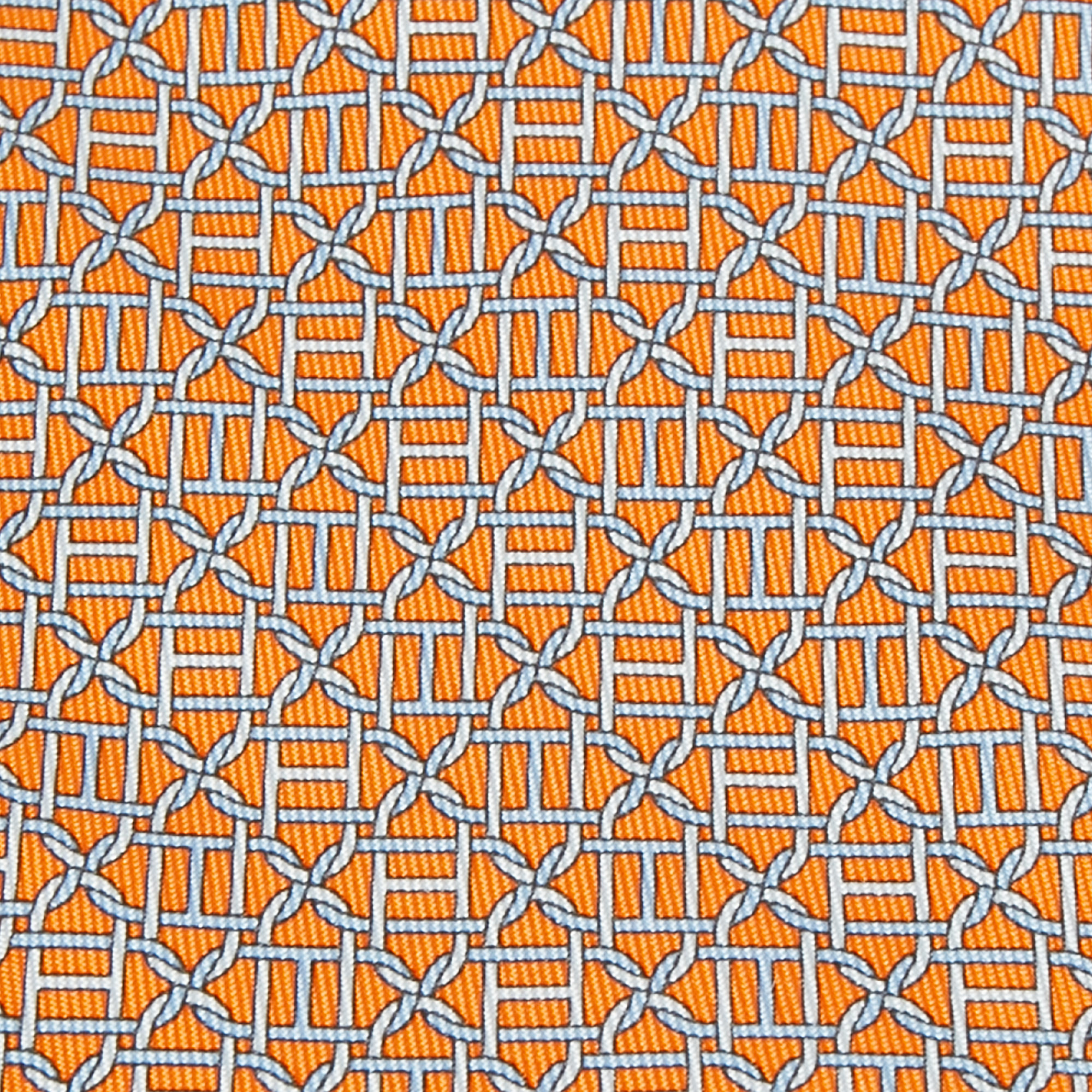 

Hermes Orange Patterned Silk Tie