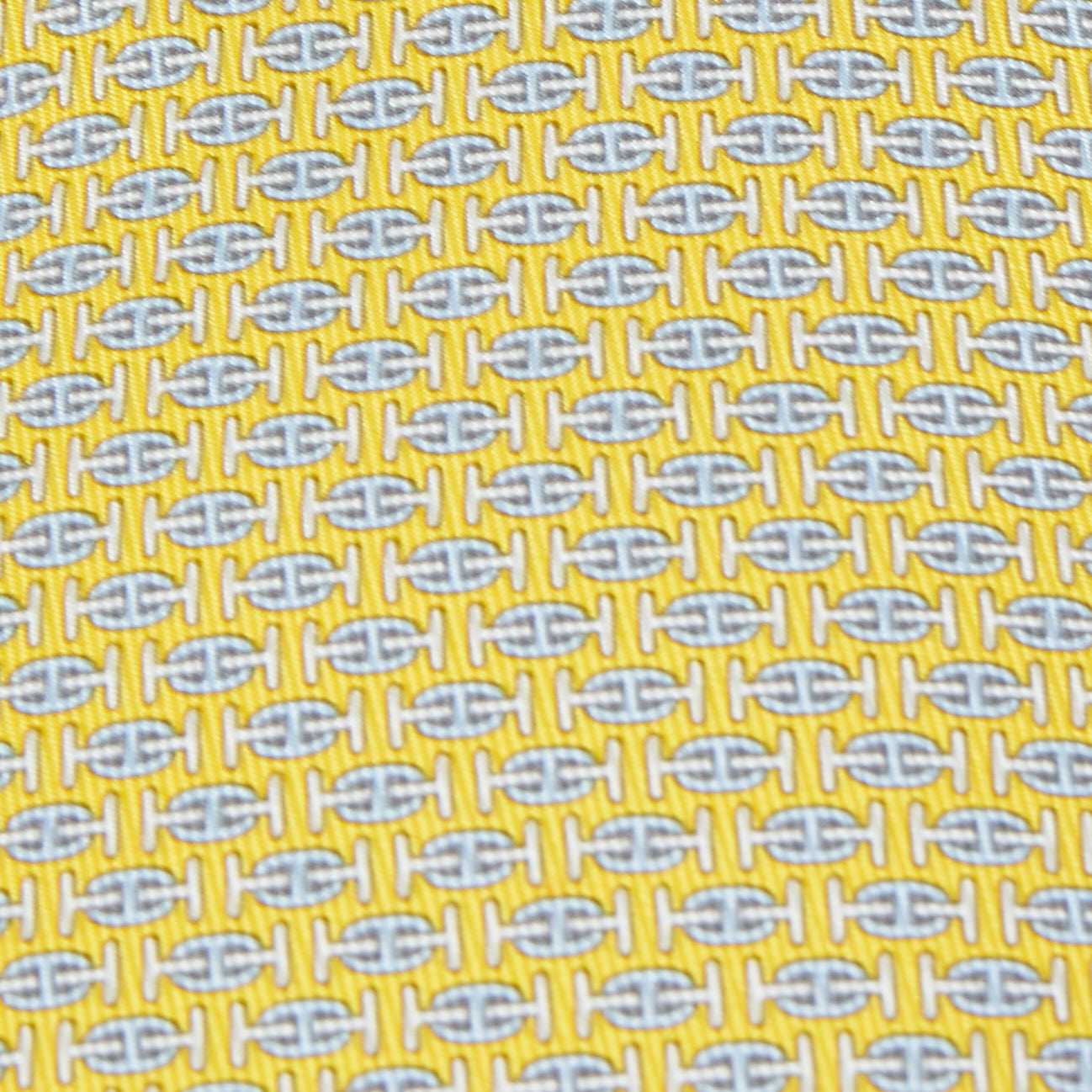 

Hermès Yellow H Au Maillon Printed Silk Skinny Tie