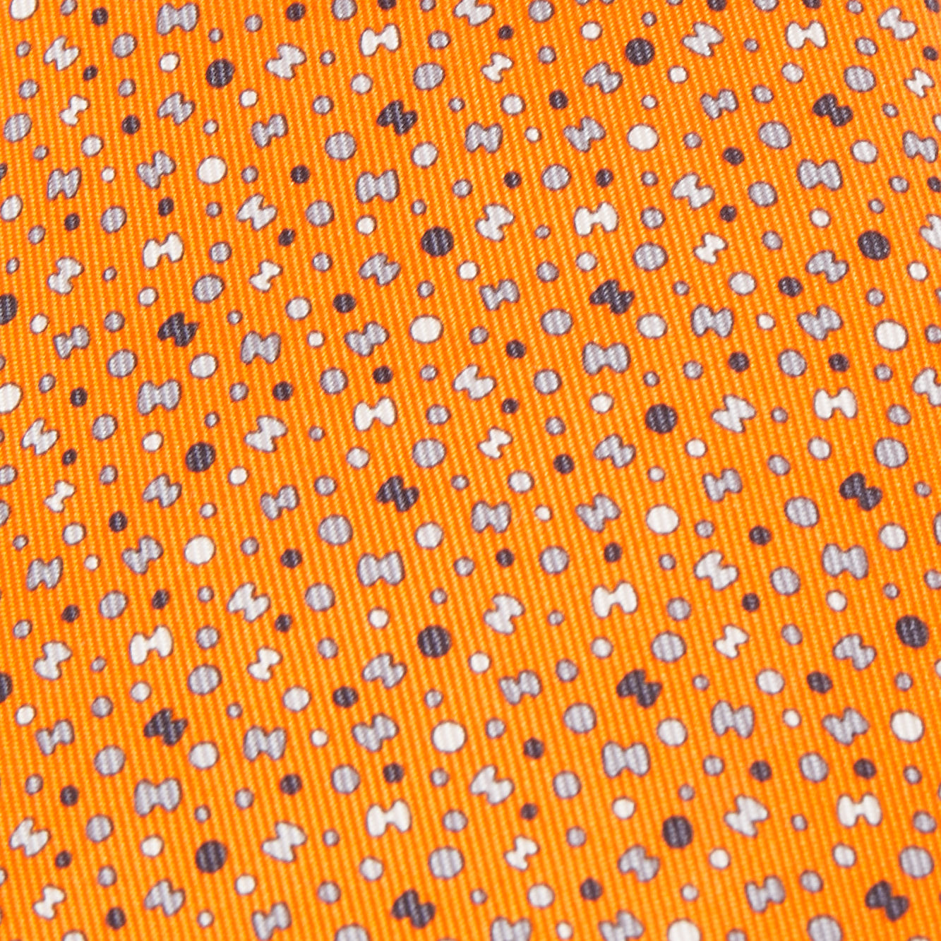 

Hermes Orange 7 Bubble H Printed Silk Slim Tie