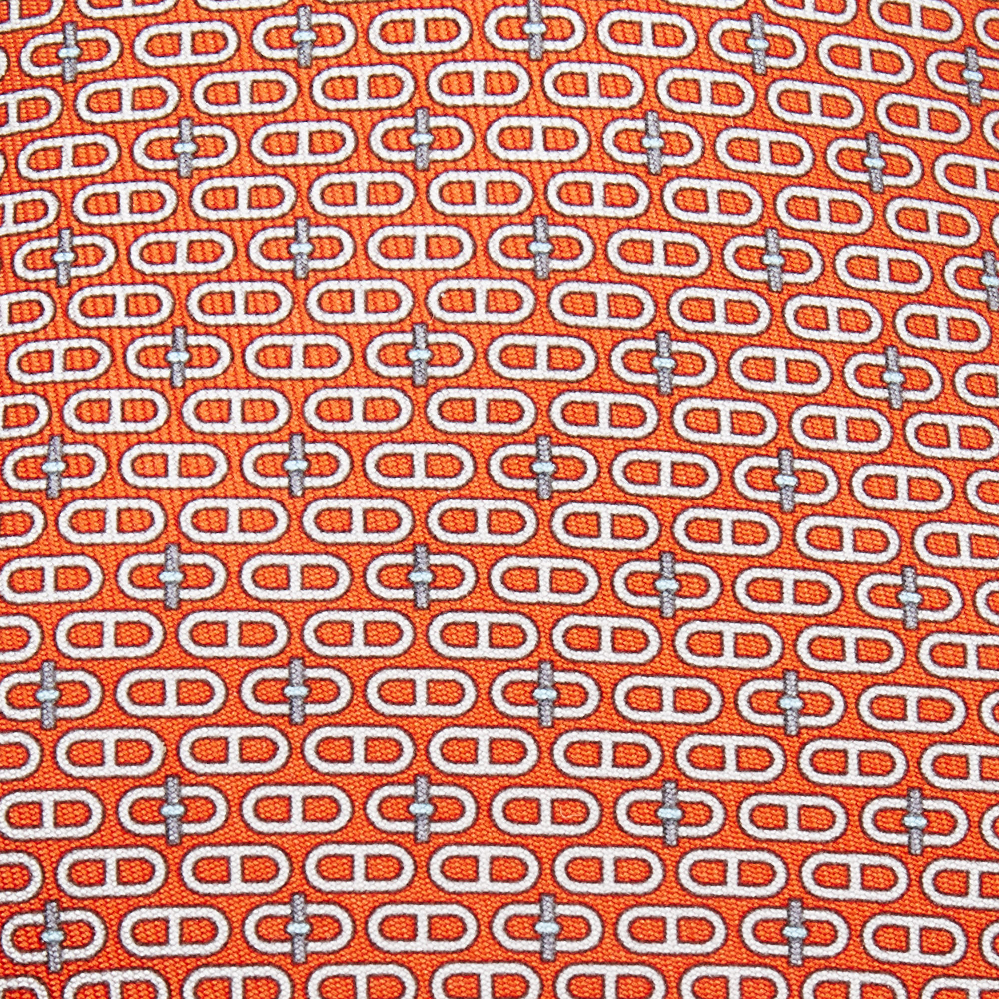 

Hermès Orange Glenan Printed Silk Skinny Tie