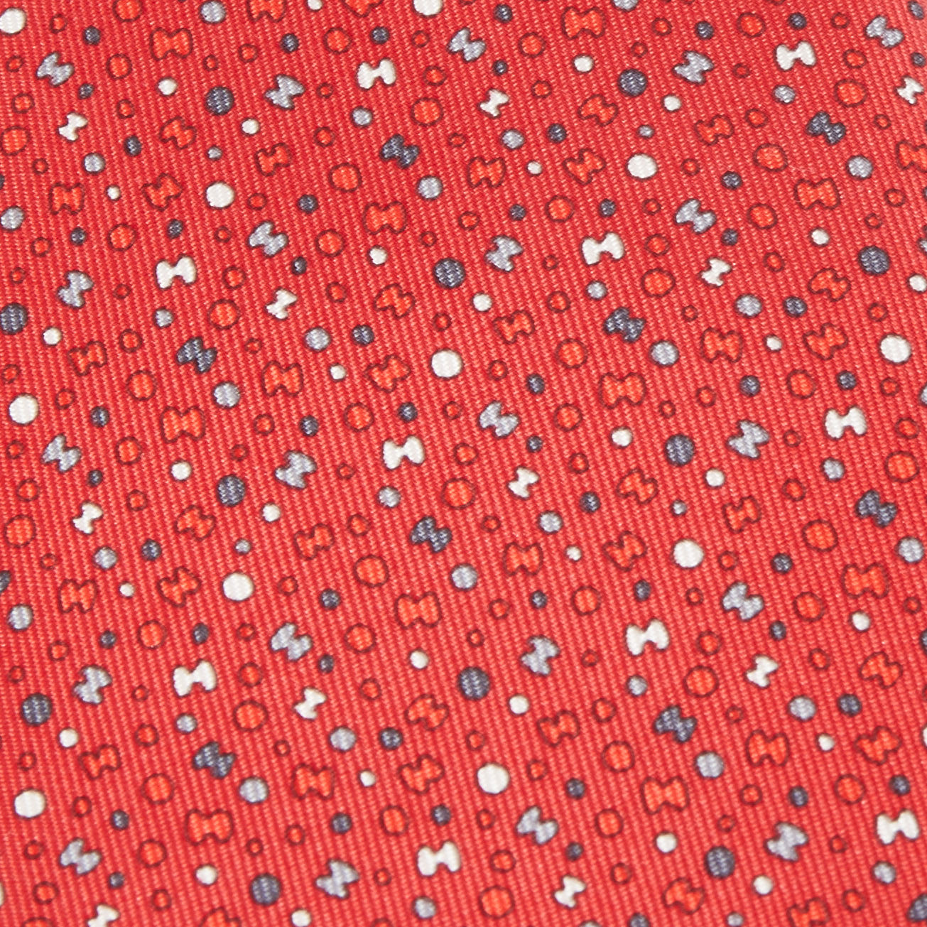 

Hermès Red 7 Bubble H Printed Silk Slim Tie